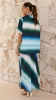 Daeira Maxi Skirt - Blue / Green Print sold by Billy J