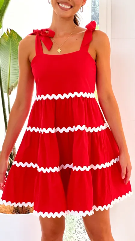 Arli Mini Dress - Red sold by Billy J