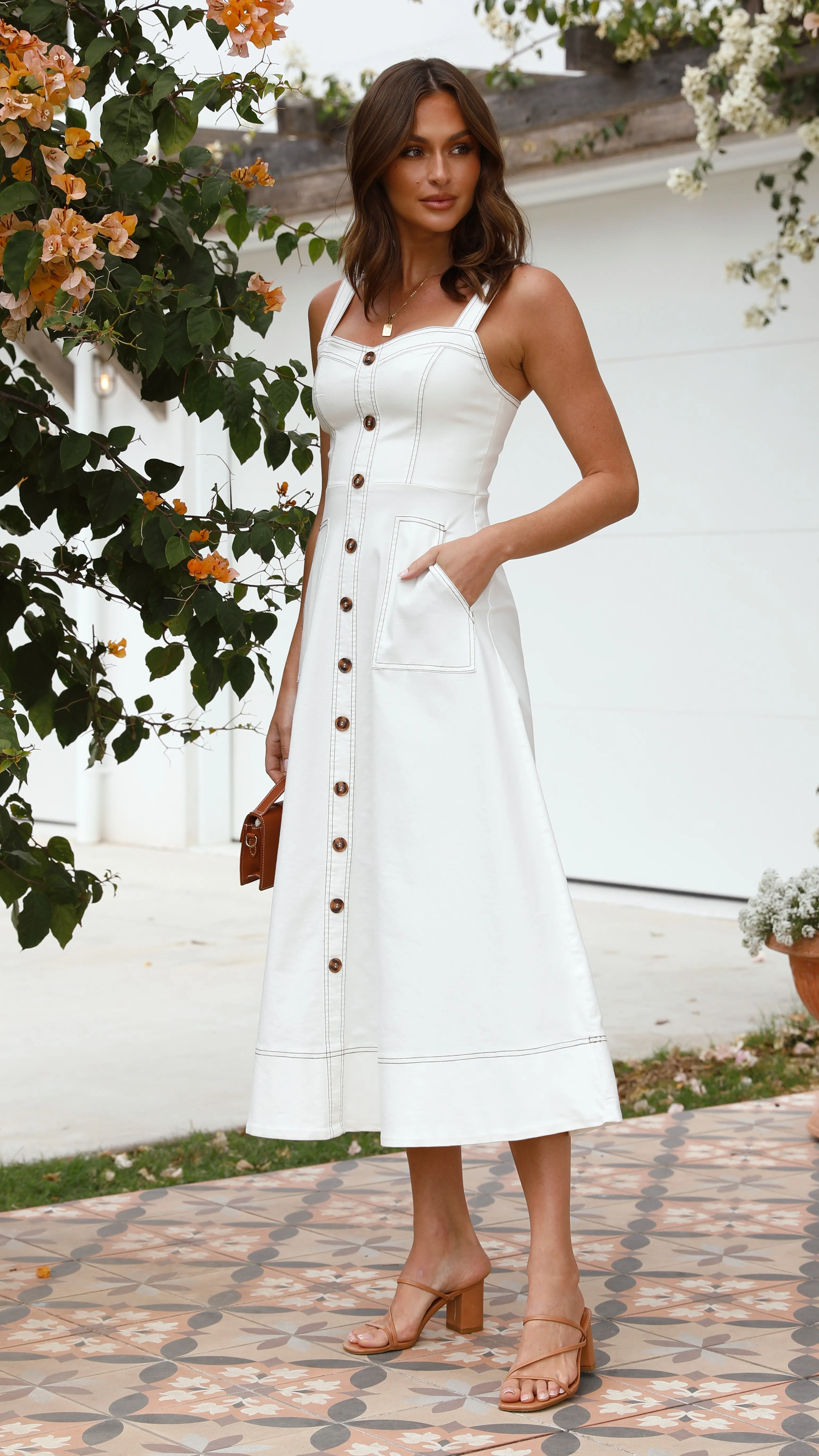 Indigo Midi Dress - White Denim sold by Billy J product image thumbnail 5