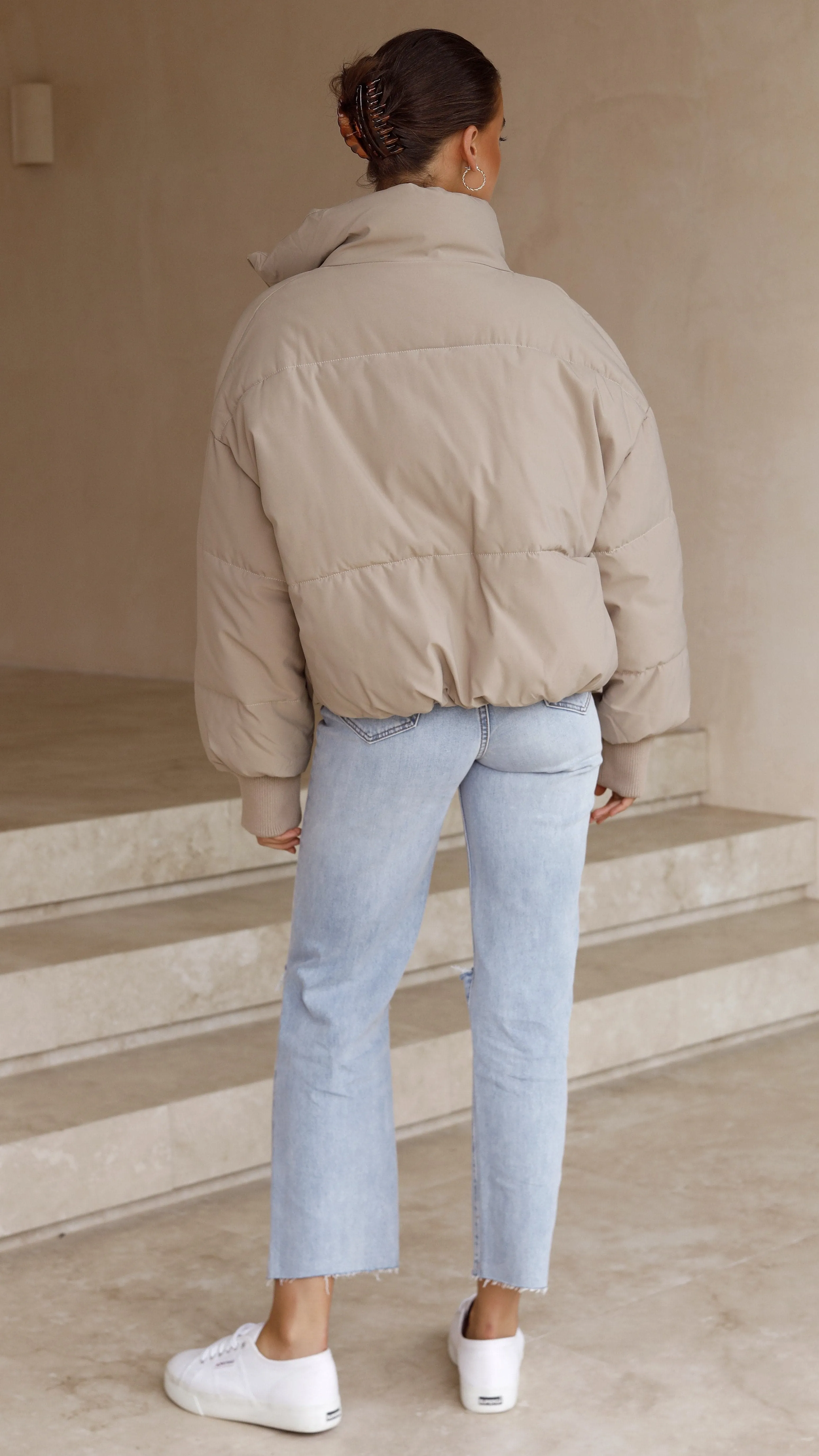 Carmen Puffer Jacket - Taupe sold by Billy J product image thumbnail 4