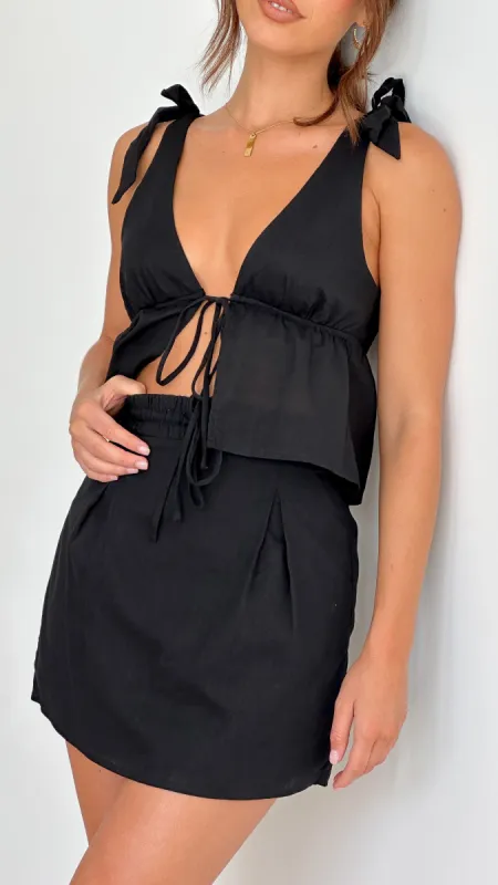 Kacia Tie Top - Black sold by Billy J