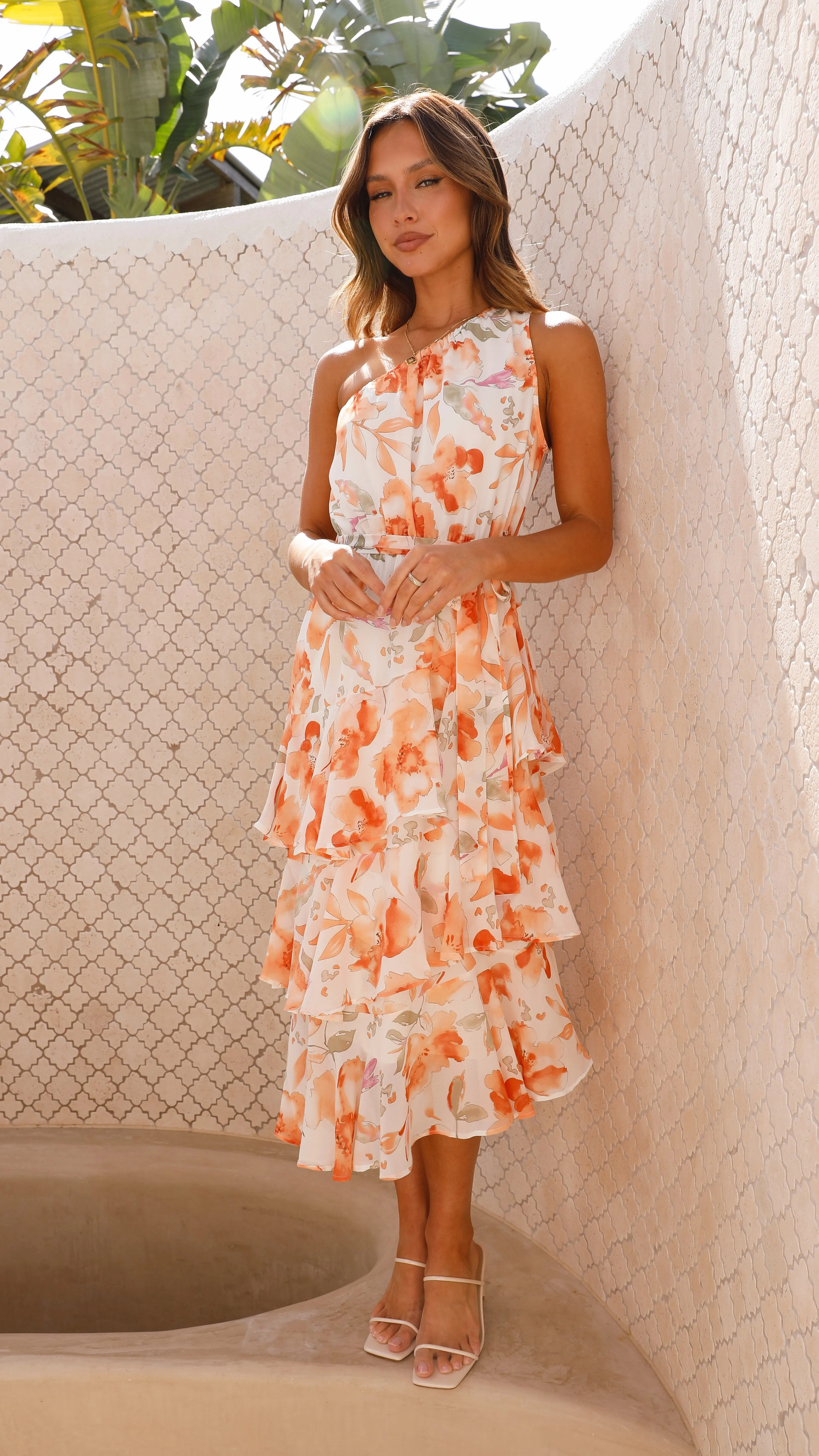 Slaire Midi Dress - Orange Floral sold by Billy J product image thumbnail 5