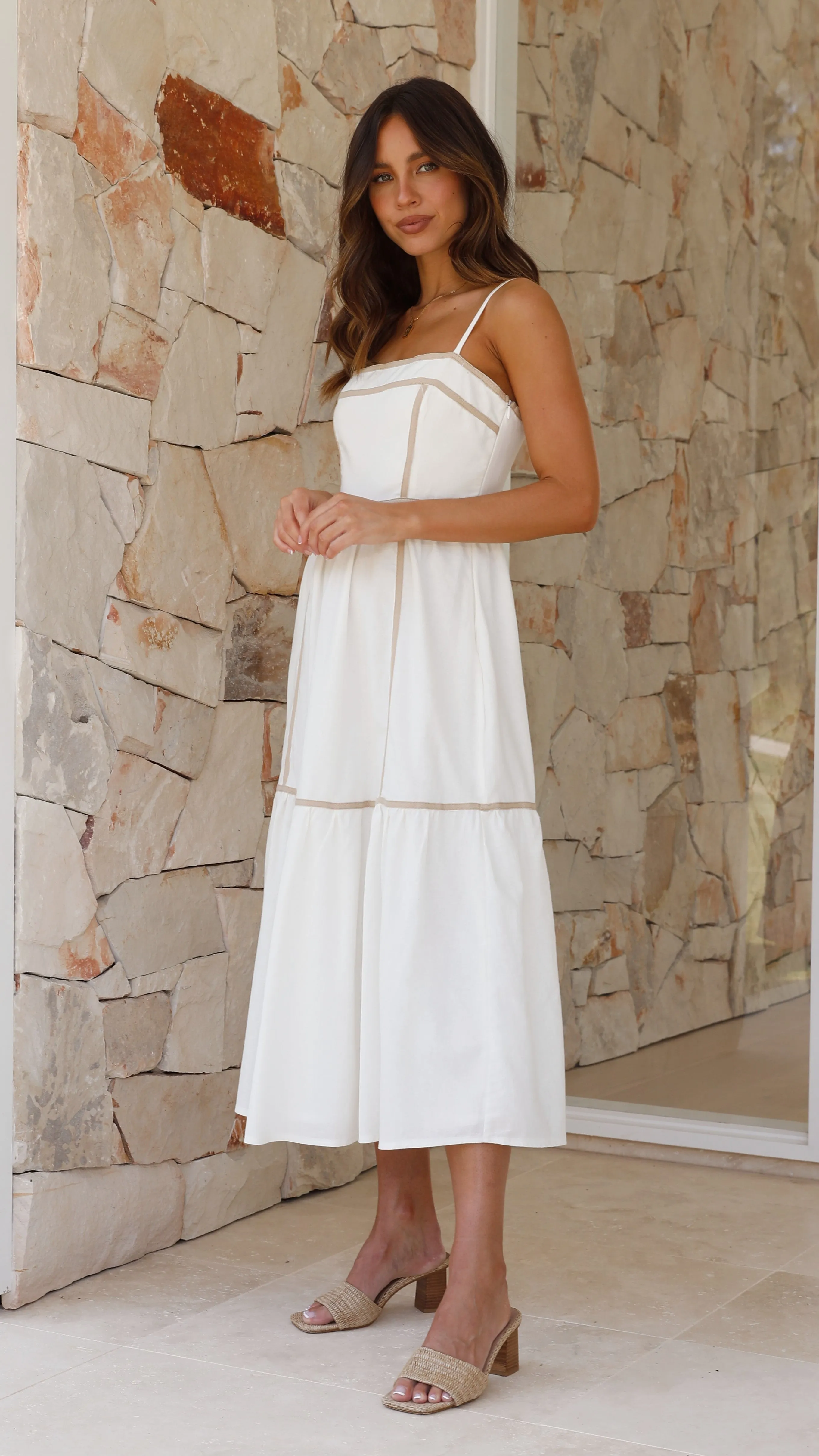 Baina Midi Dress - White / Beige sold by Billy J product image thumbnail 3