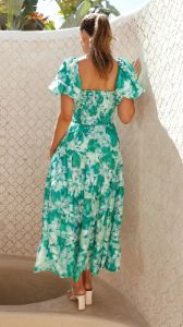 Callen Maxi Dress - Green Floral sold by Billy J