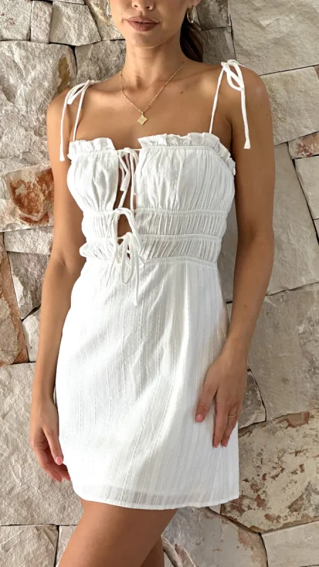Francesca Mini Dress - White sold by Billy J