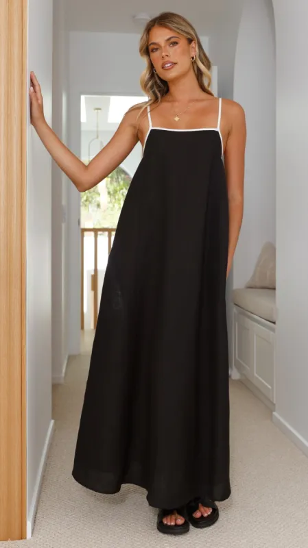 Sail Away Contrast Dress - Black / White sold by Billy J