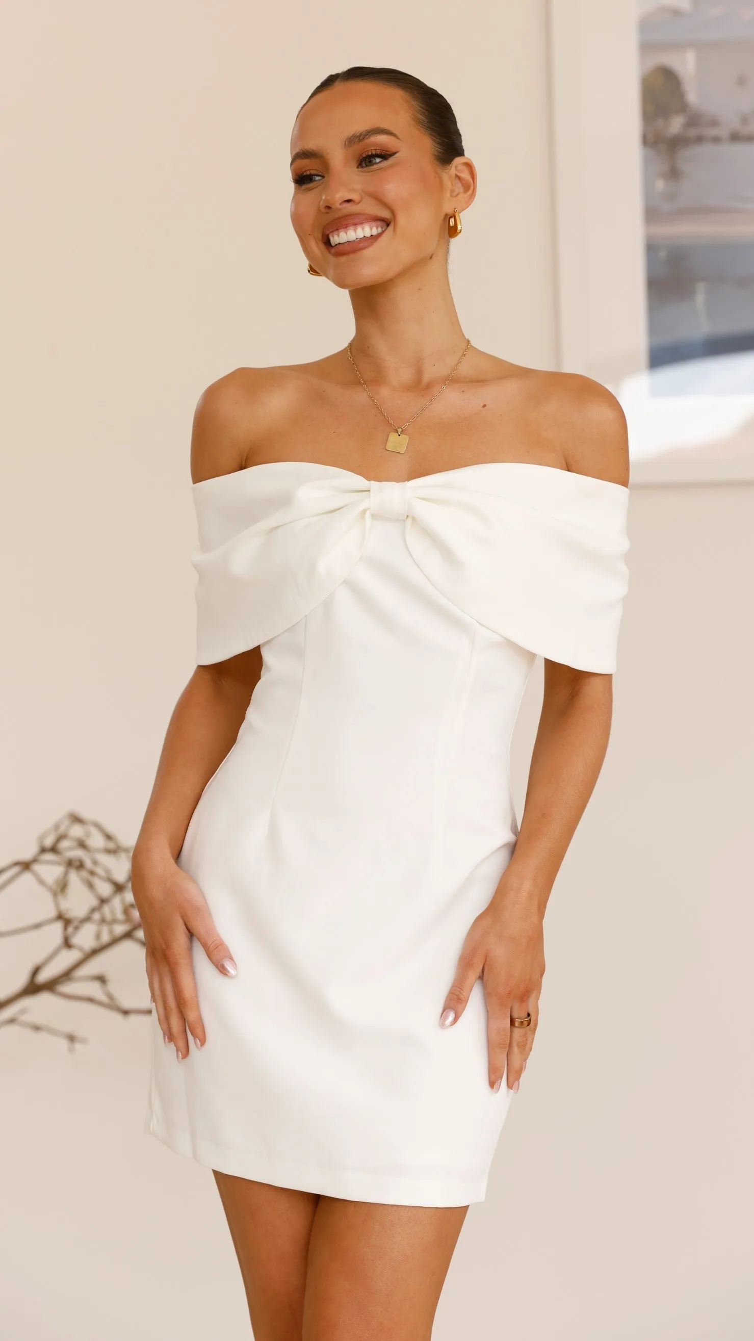 Mia Mini Dress - White sold by Billy J