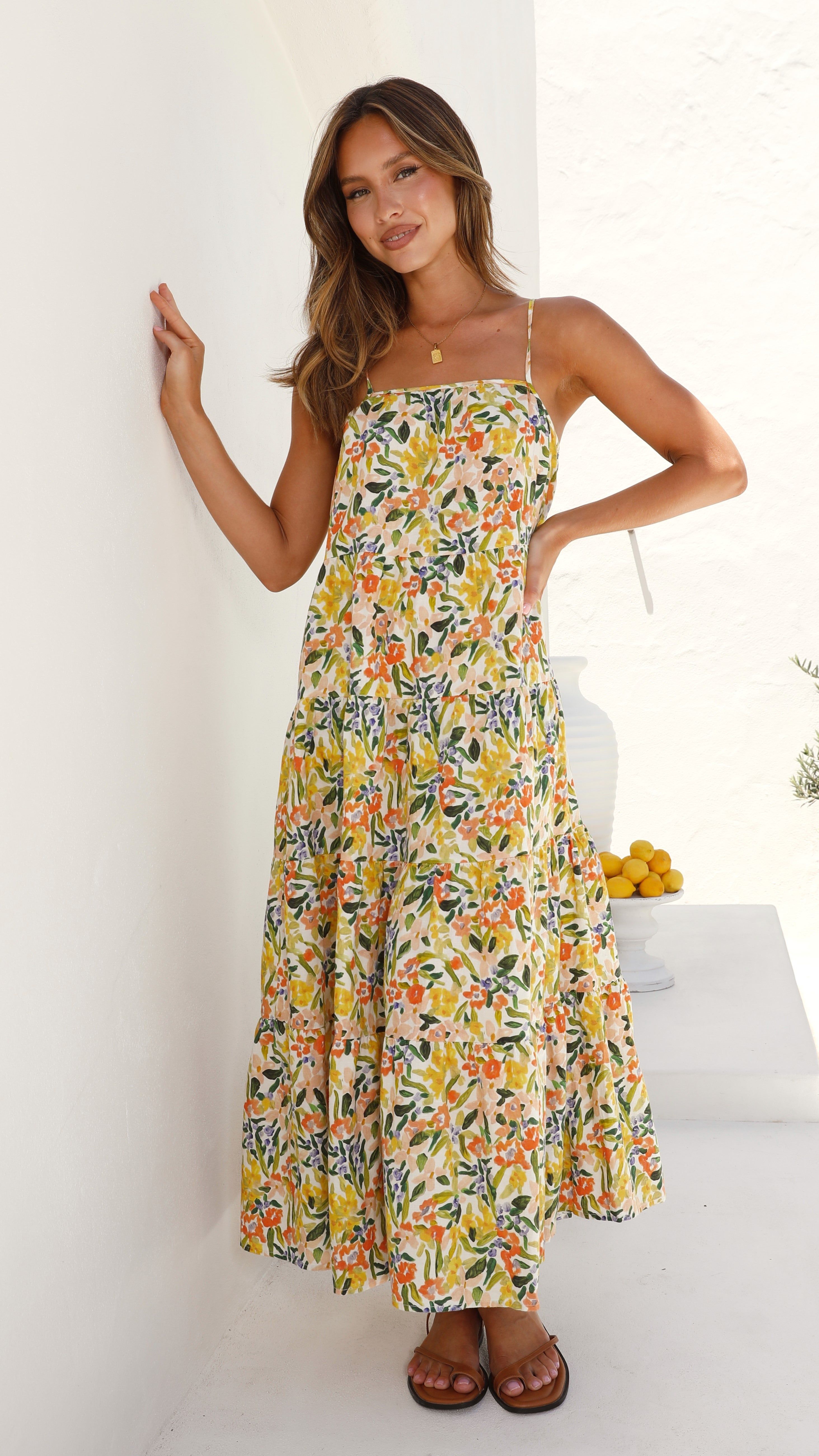 Bansi Maxi Dress - Lemon Floral sold by Billy J