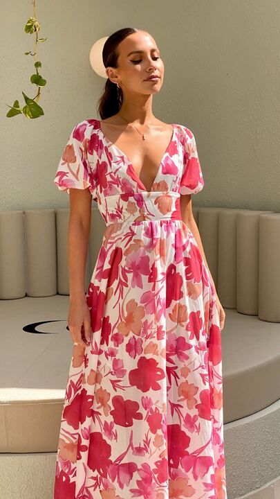 Cynthia Maxi Dress - Pink Floral sold by Billy J
