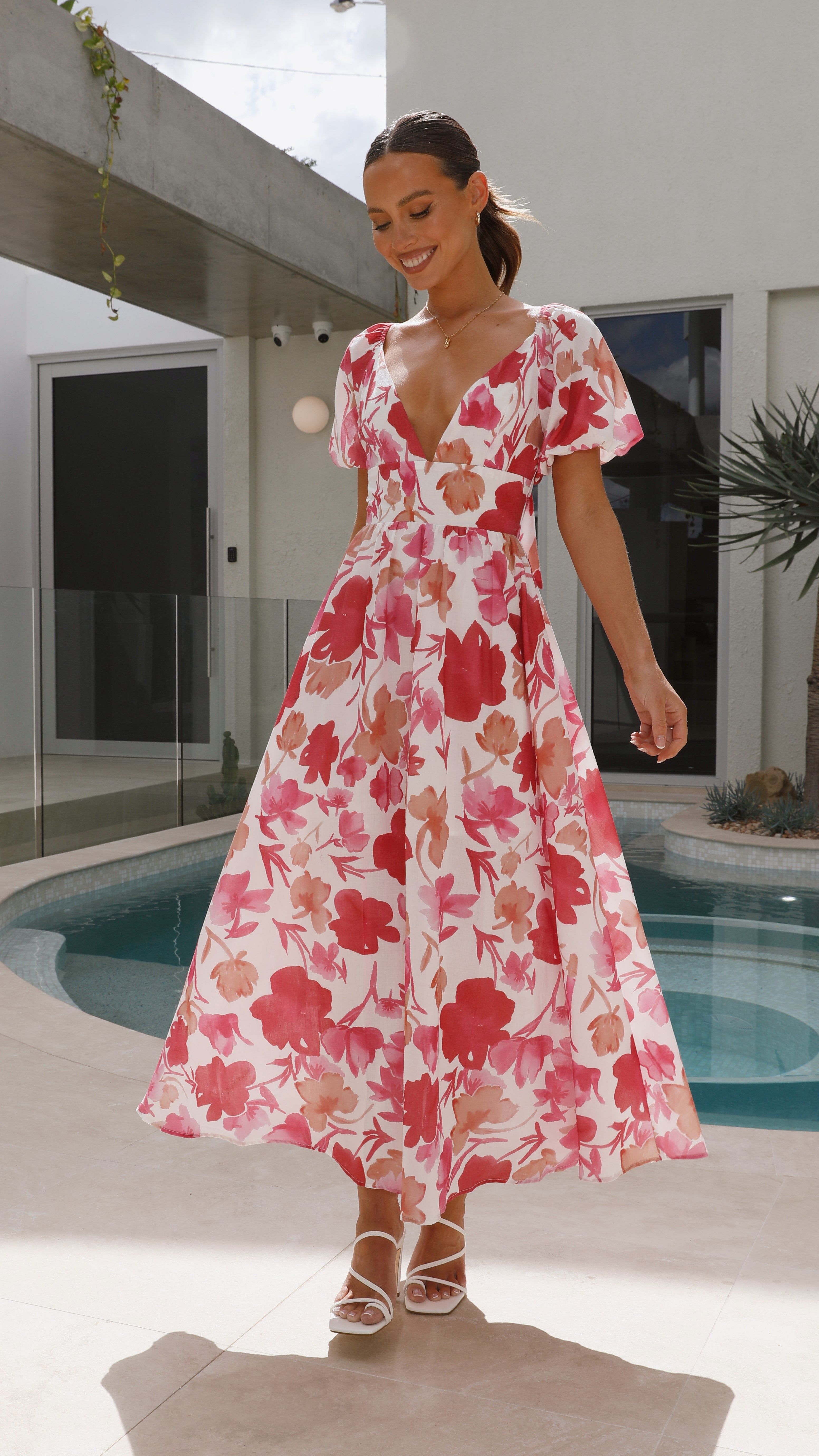 Cynthia Maxi Dress - Pink Floral sold by Billy J product image thumbnail 3