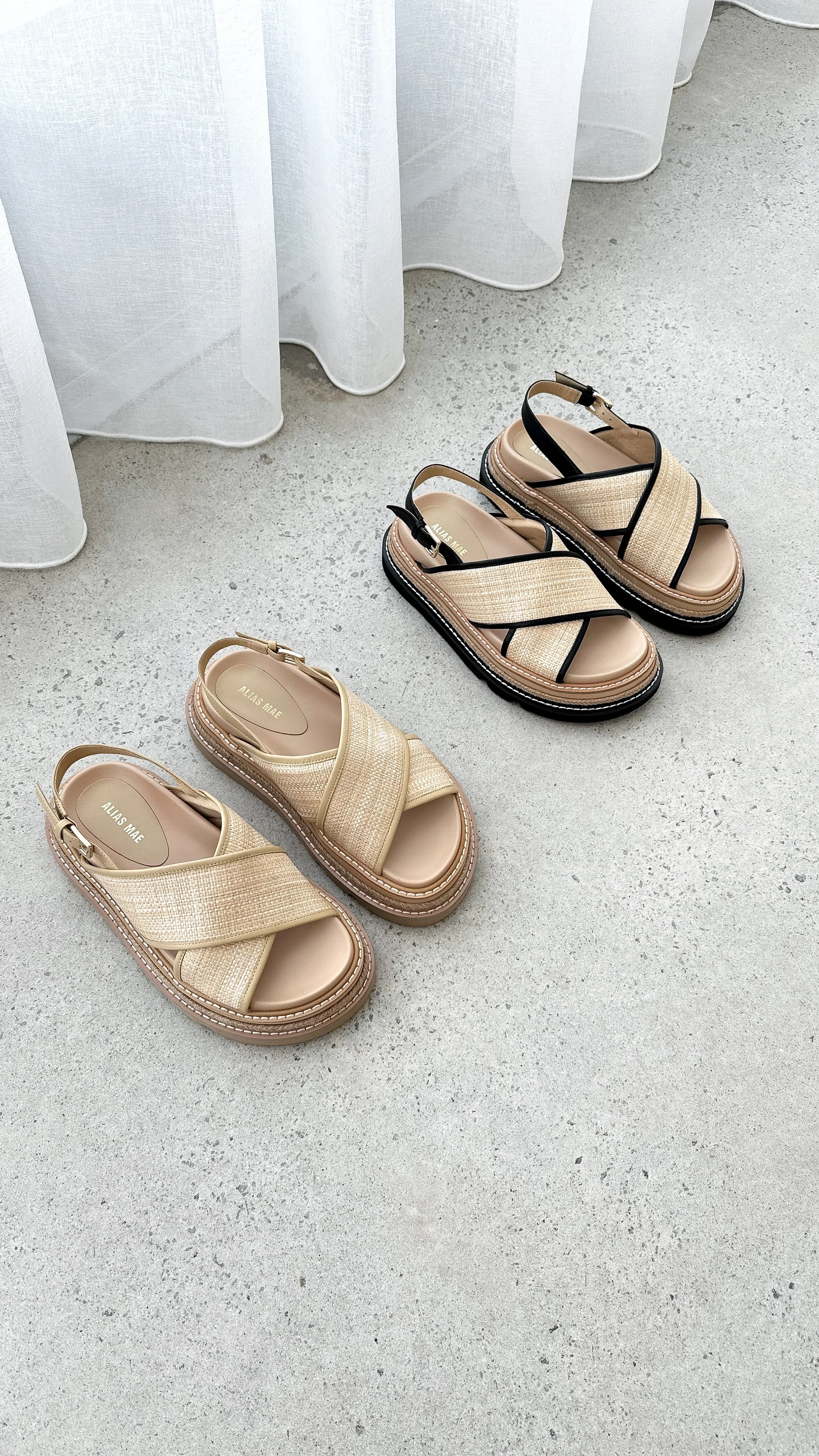 Alias Mae Verona Slide - Black/Natural Raffia sold by Billy J product image thumbnail 4