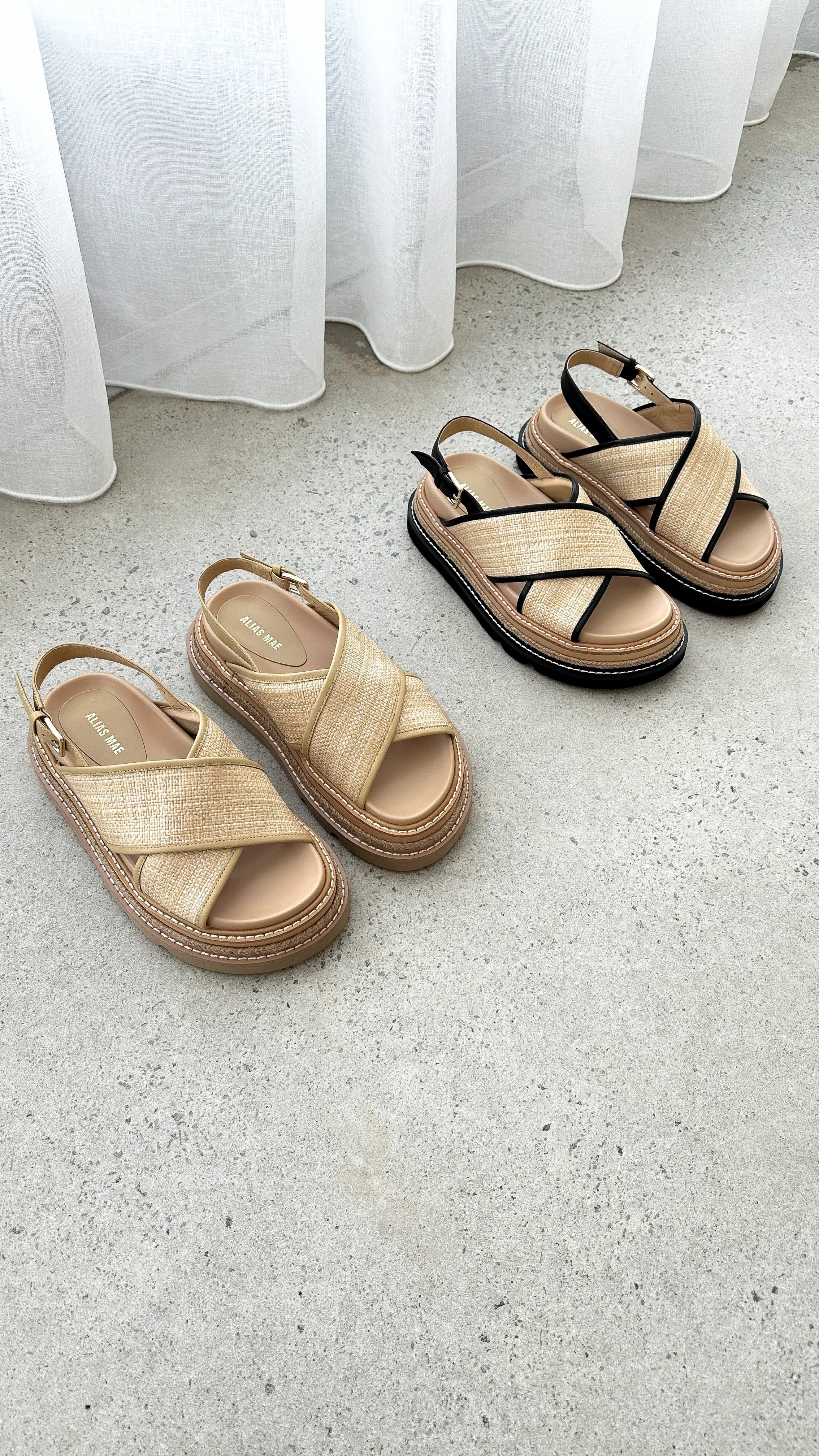 Alias Mae Verona Slide - Black/Natural Raffia sold by Billy J product image thumbnail 2