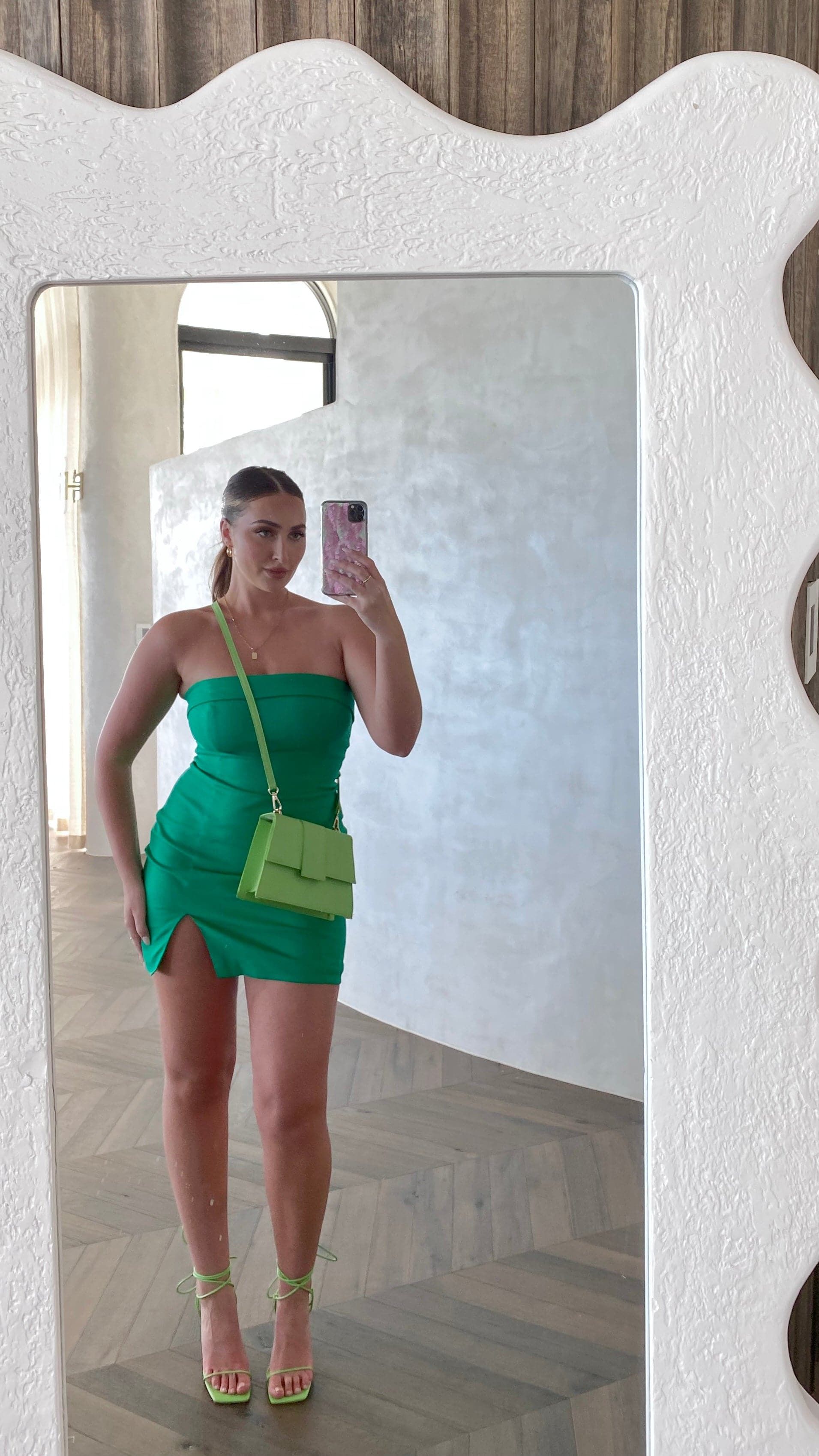 Crystal Mini Dress - Emerald sold by Billy J product image thumbnail 3