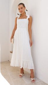 Cely Midi Dress - White sold by Billy J