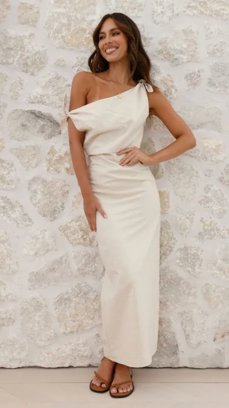 Simone Maxi Dress - Beige sold by Billy J