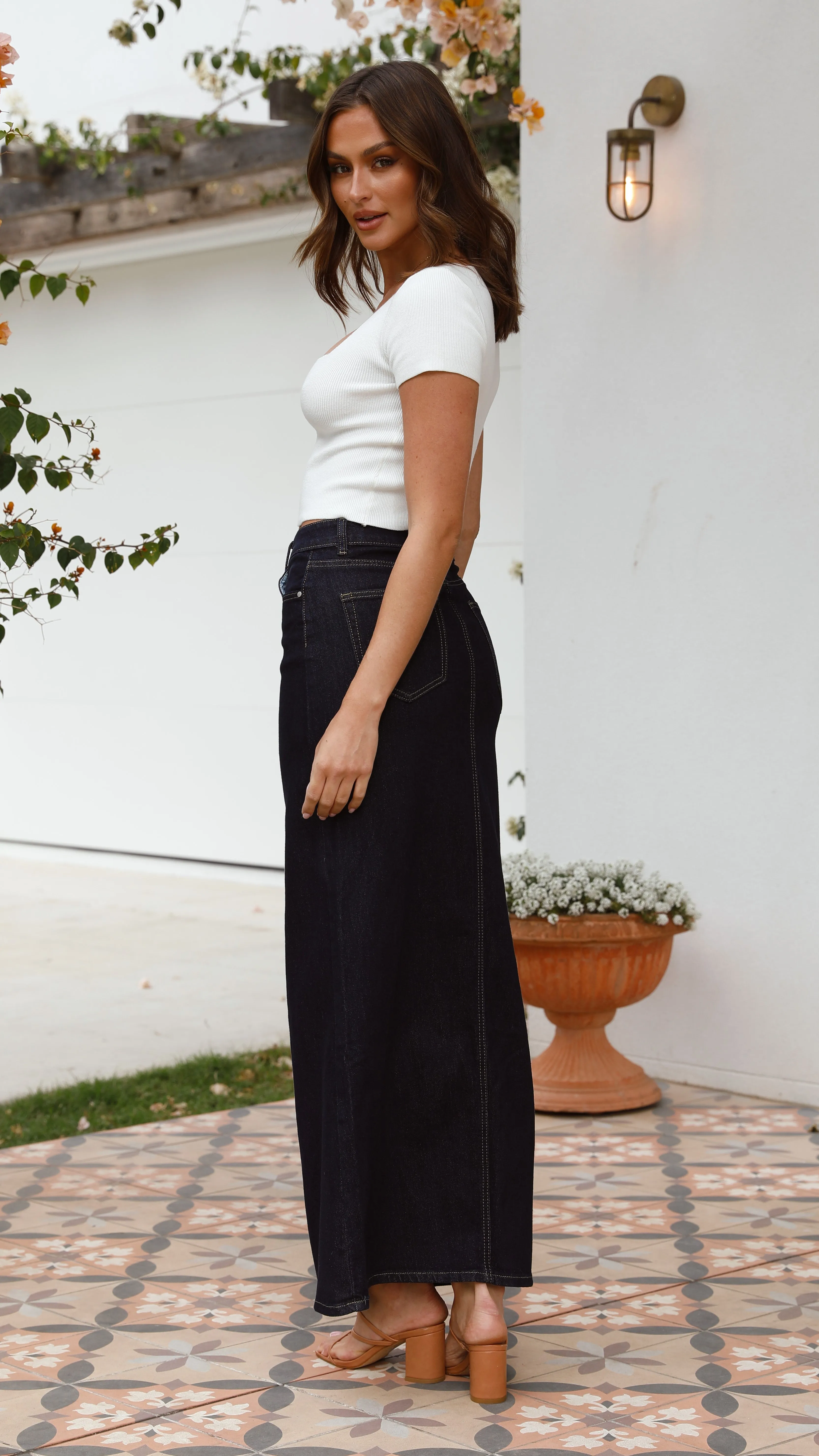 Rennie Denim Maxi Skirt - Navy sold by Billy J product image thumbnail 2