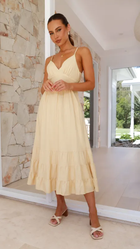 Addilyn Midi Dress - Yellow sold by Billy J