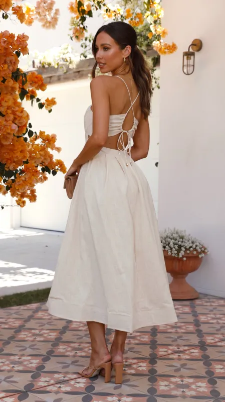 Fariha Midi Dress - Oat sold by Billy J