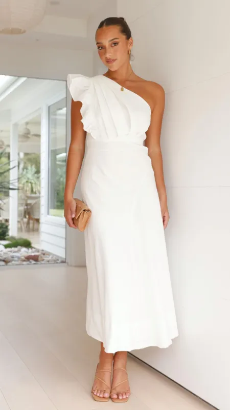 Stassie Midi Dress - White sold by Billy J