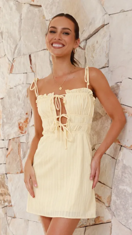 Francesca Mini Dress - Yellow sold by Billy J