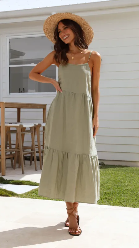 Nico Maxi Dress - Khaki sold by Billy J