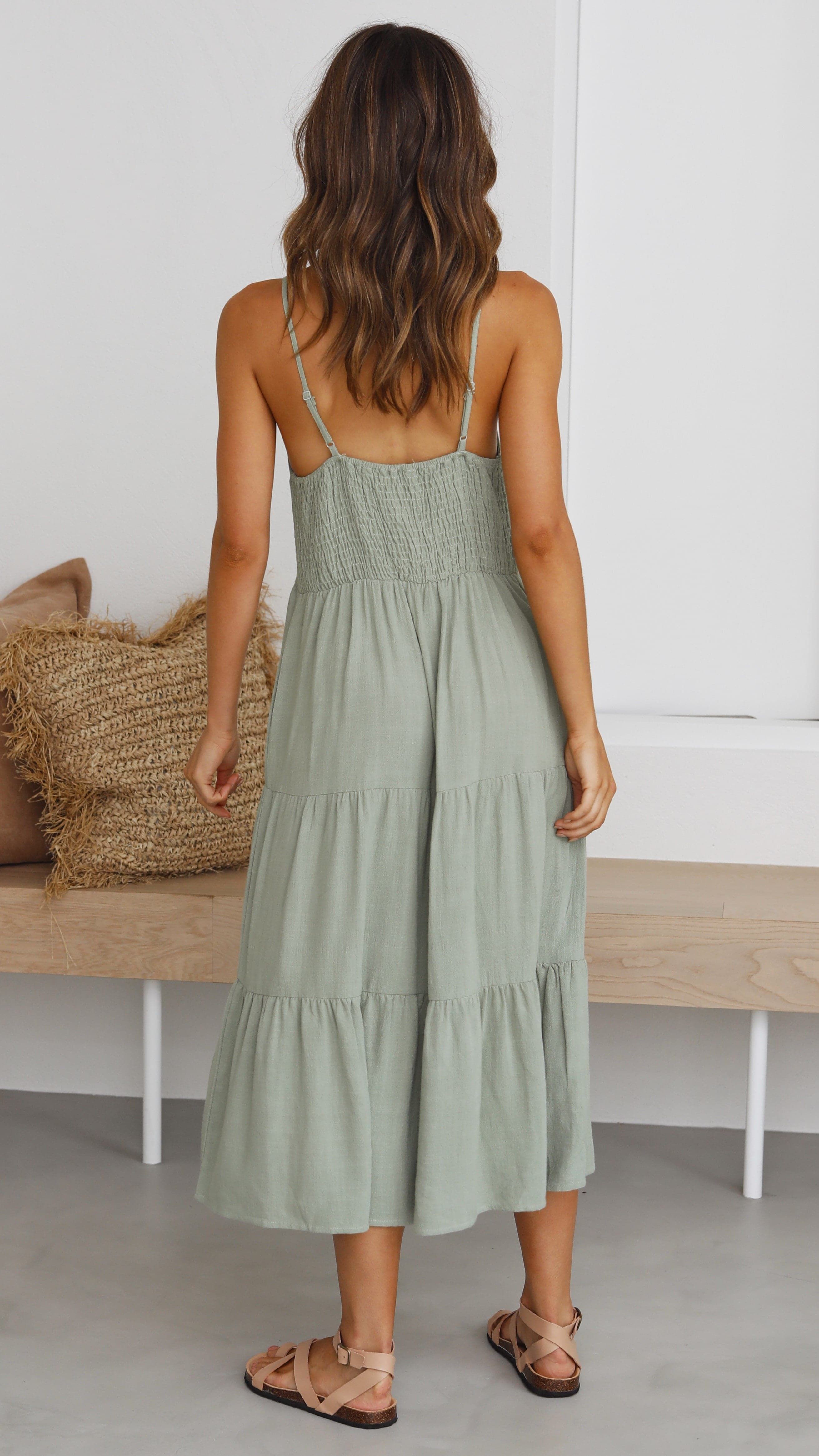Zoey Midi Dress - Sage sold by Billy J product image thumbnail 2