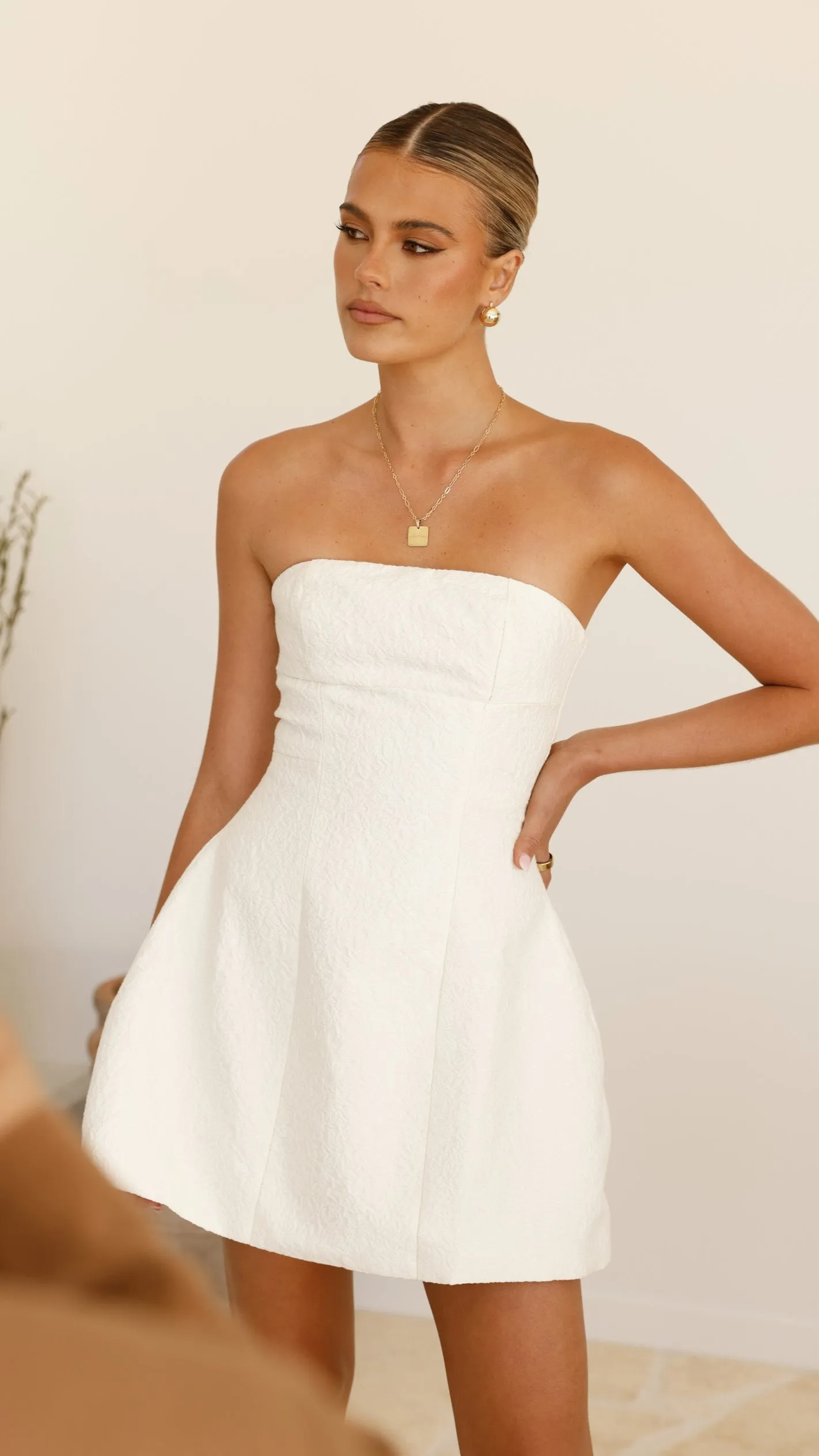 Evelyn Mini Dress - Cream sold by Billy J product image thumbnail 4