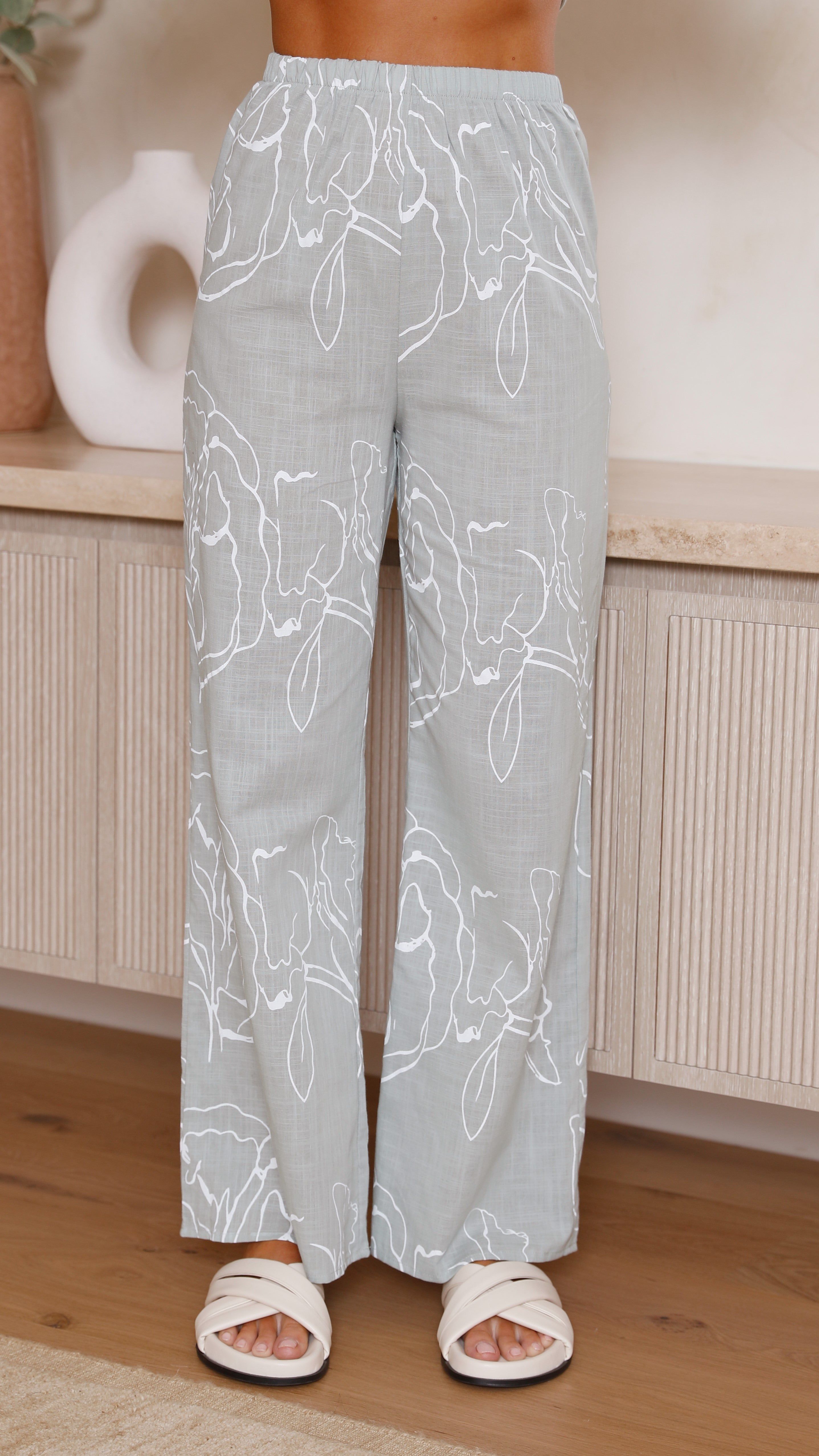 Hailey Button Up Shirt and Pants Set - Sage Floral sold by Billy J product image thumbnail 4