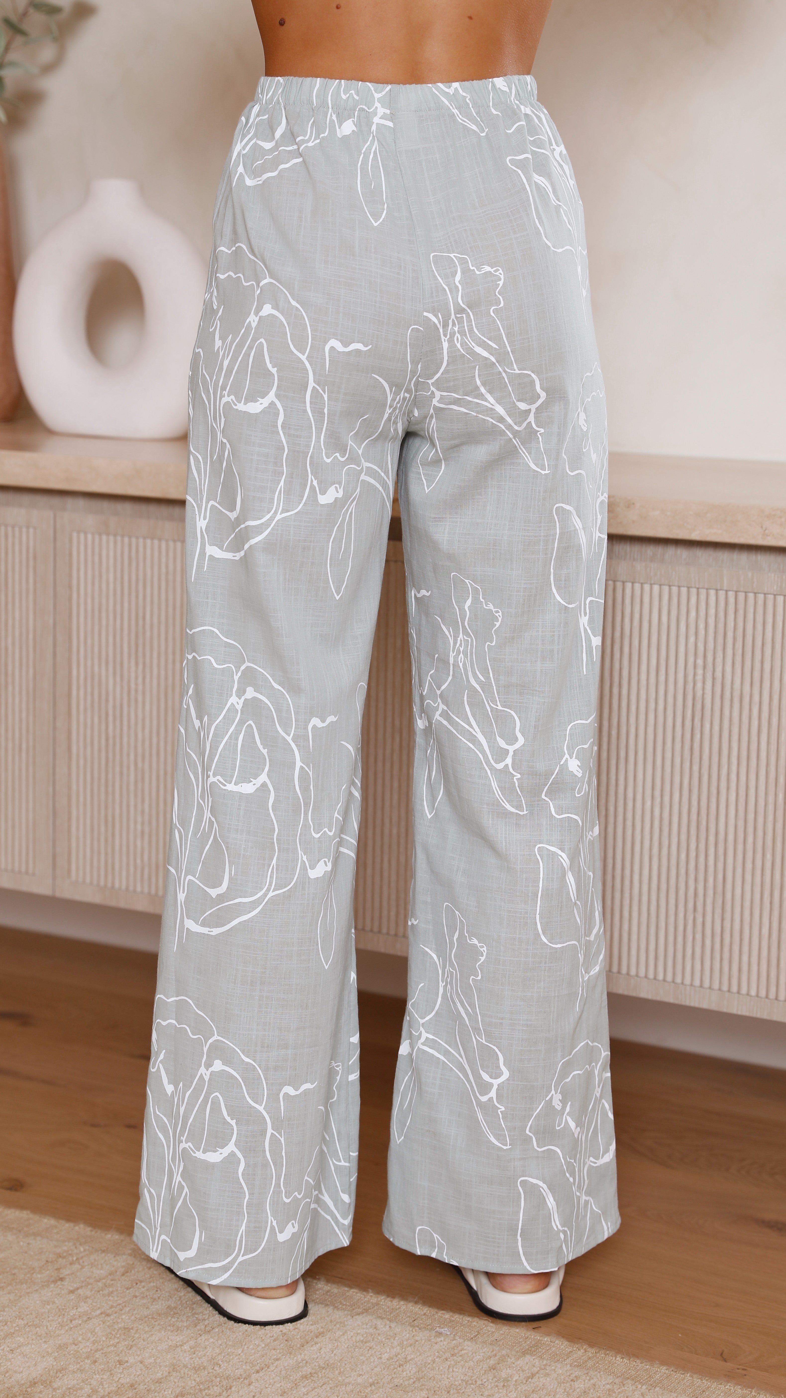 Hailey Button Up Shirt and Pants Set - Sage Floral sold by Billy J product image thumbnail 5