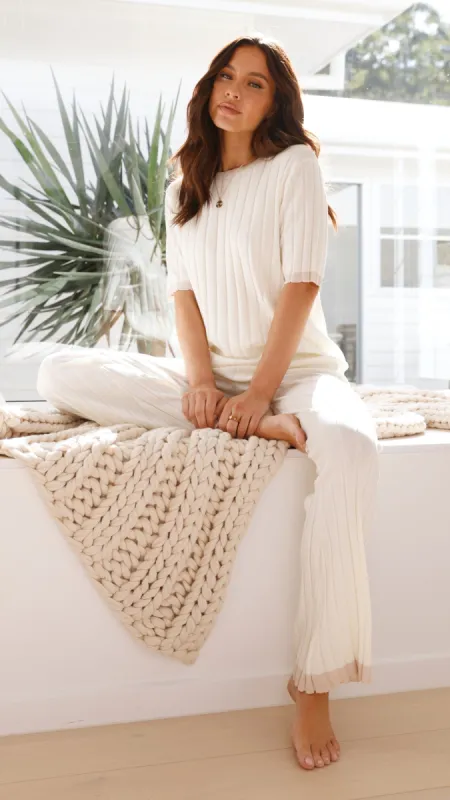 Talita Top and Pants Set - Cream/Beige sold by Billy J
