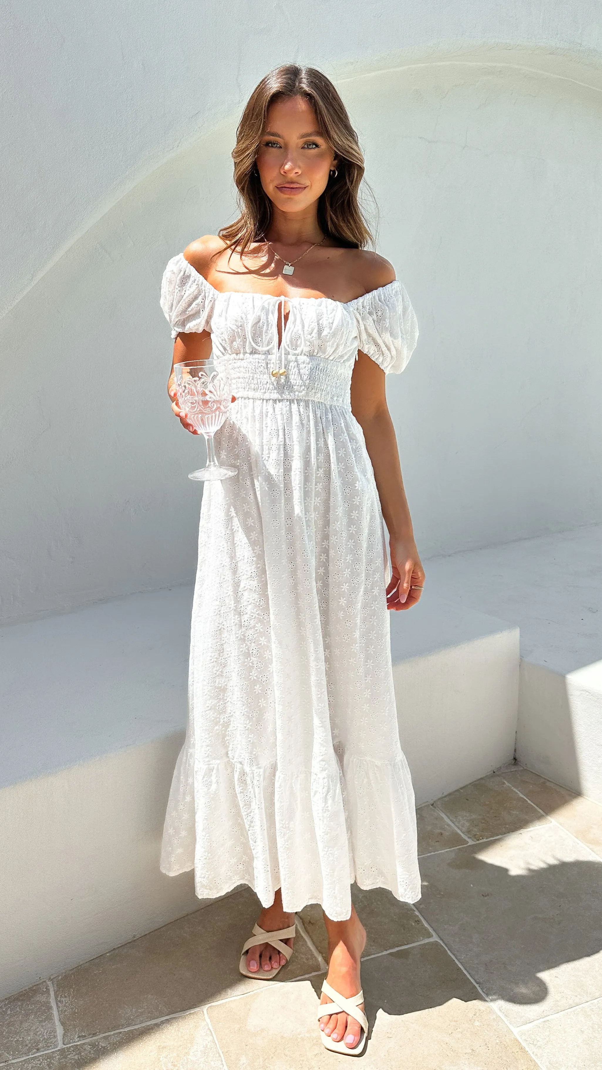 Tania Midi Dress - White sold by Billy J