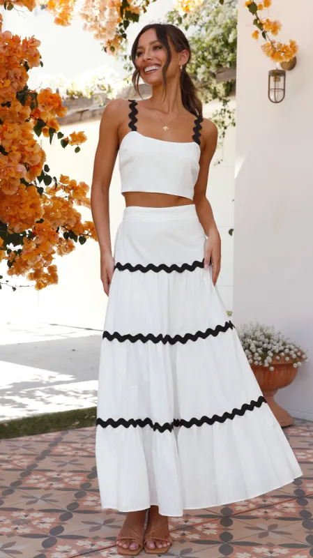 Lys Top and Maxi Skirt Set - White sold by Billy J