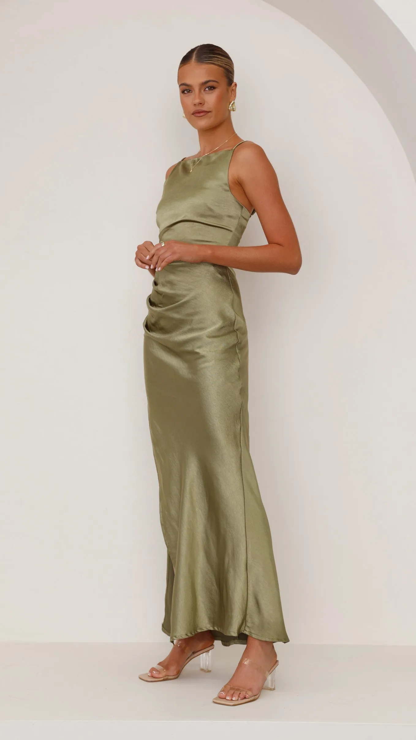 Ava Maxi Dress - Olive sold by Billy J product image thumbnail 4