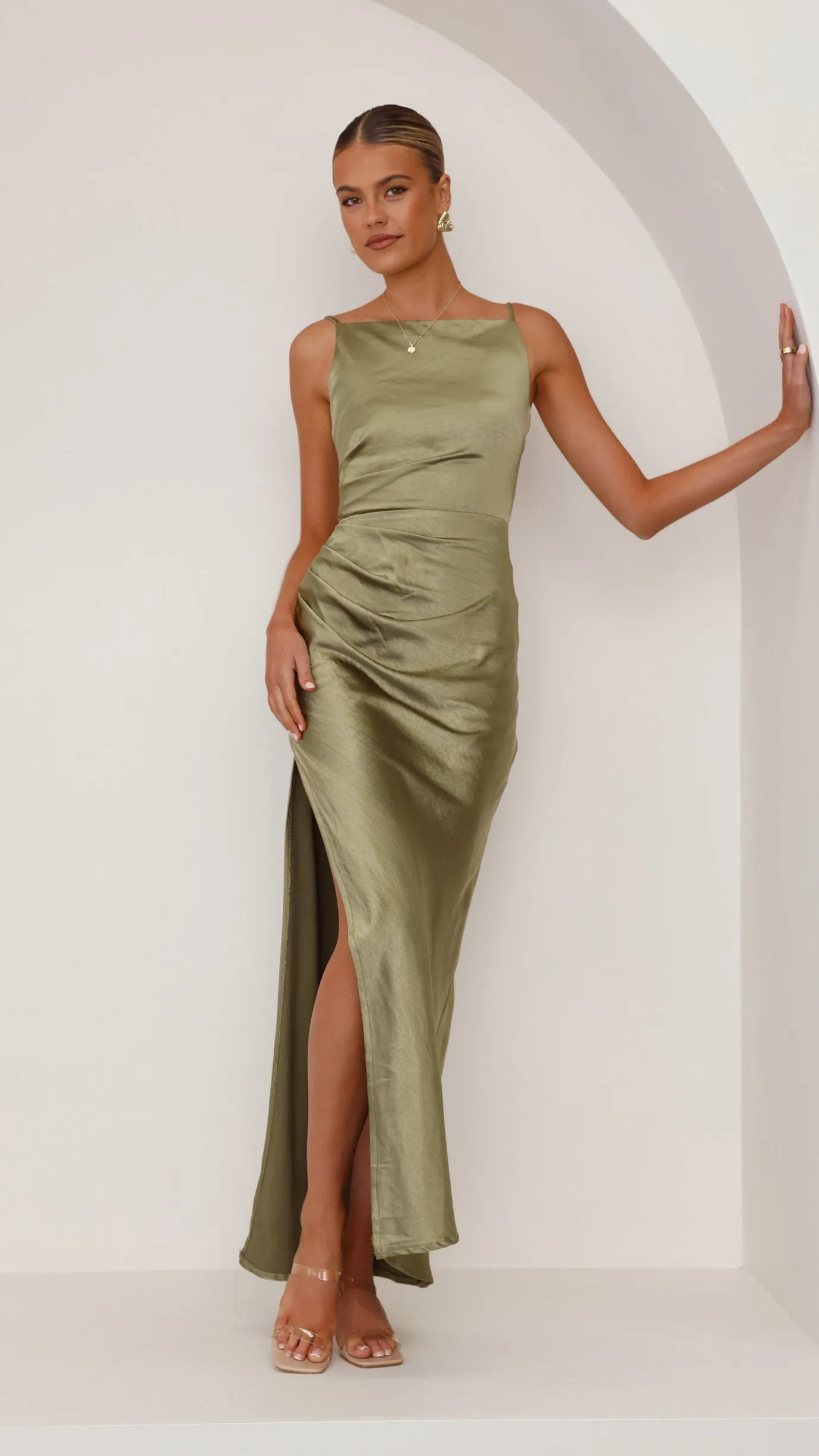Ava Maxi Dress - Olive sold by Billy J product image thumbnail 5
