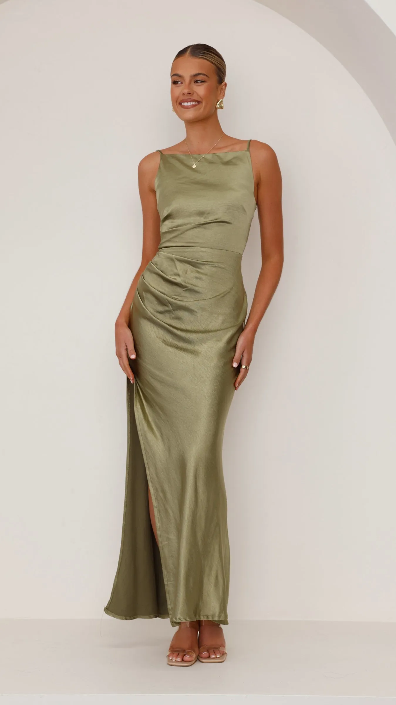 Ava Maxi Dress - Olive sold by Billy J