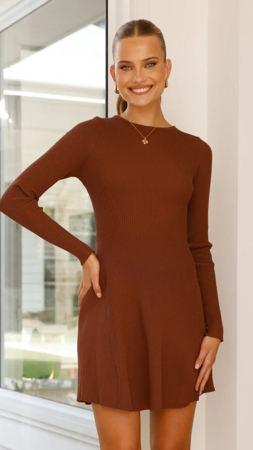 Amity Mini Dress - Brown sold by Billy J product image thumbnail 3