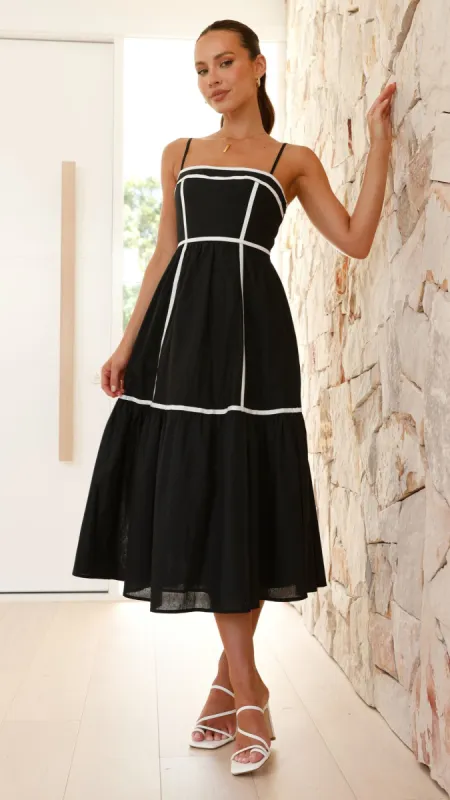 Baina Midi Dress - Black/White sold by Billy J