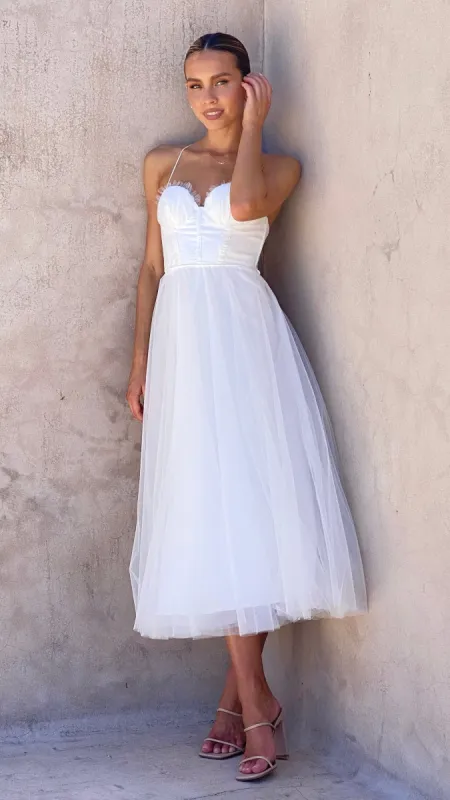 Diana Midi Dress - White sold by Billy J