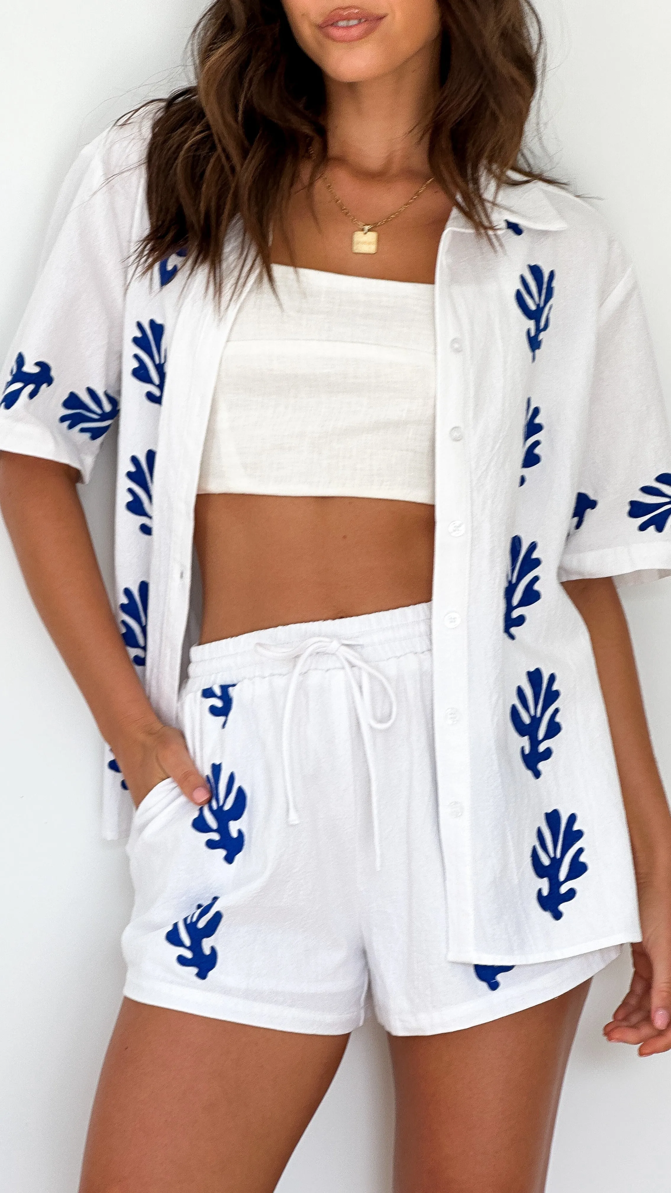 Amalia Shirt - White / Blue sold by Billy J product image thumbnail 4