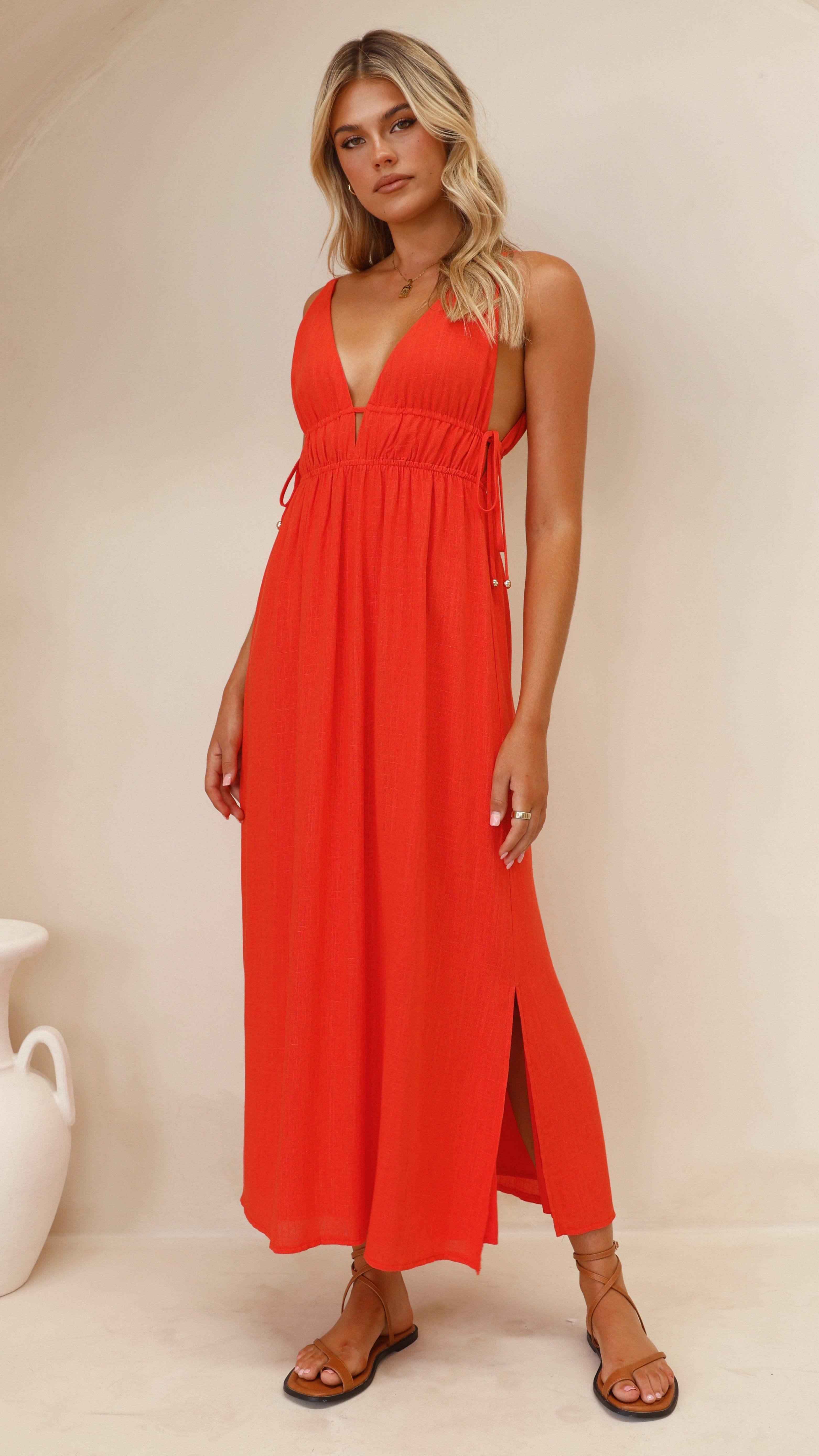 Solita Maxi Dress - Red sold by Billy J