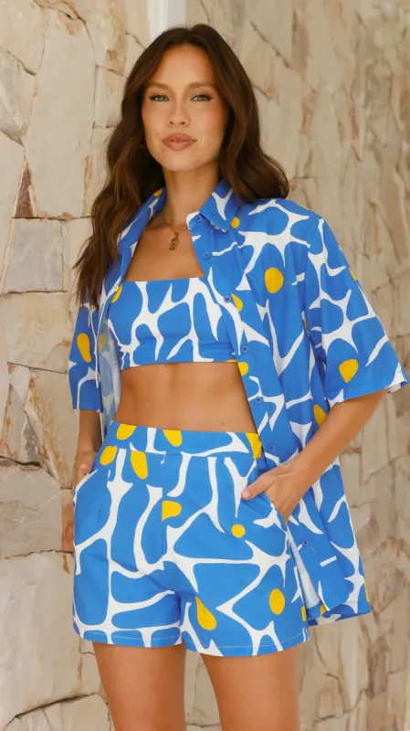 Daliah Button Up Shirt - Blue Daisy sold by Billy J