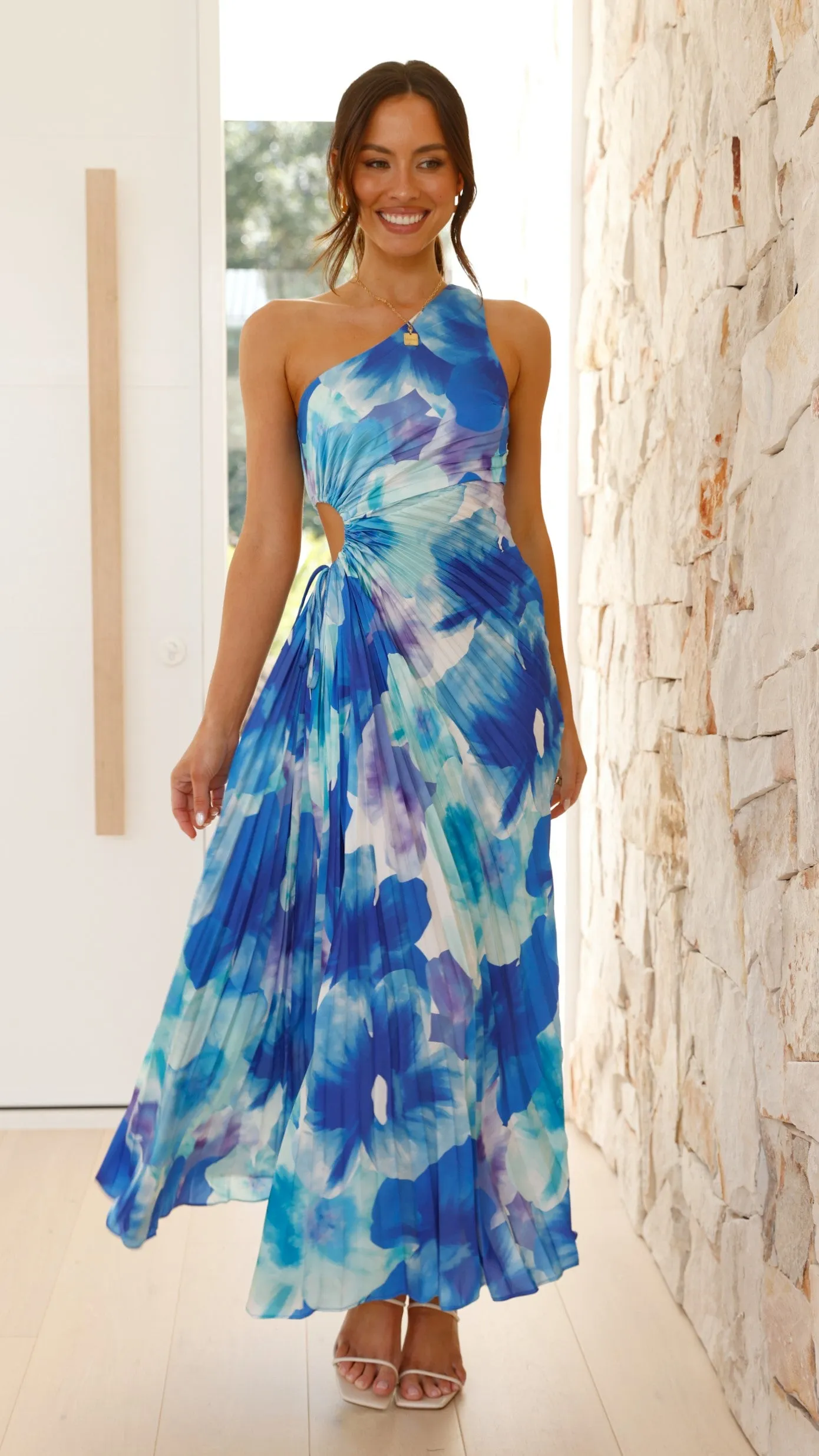 Laken Maxi Dress - Blue Floral sold by Billy J