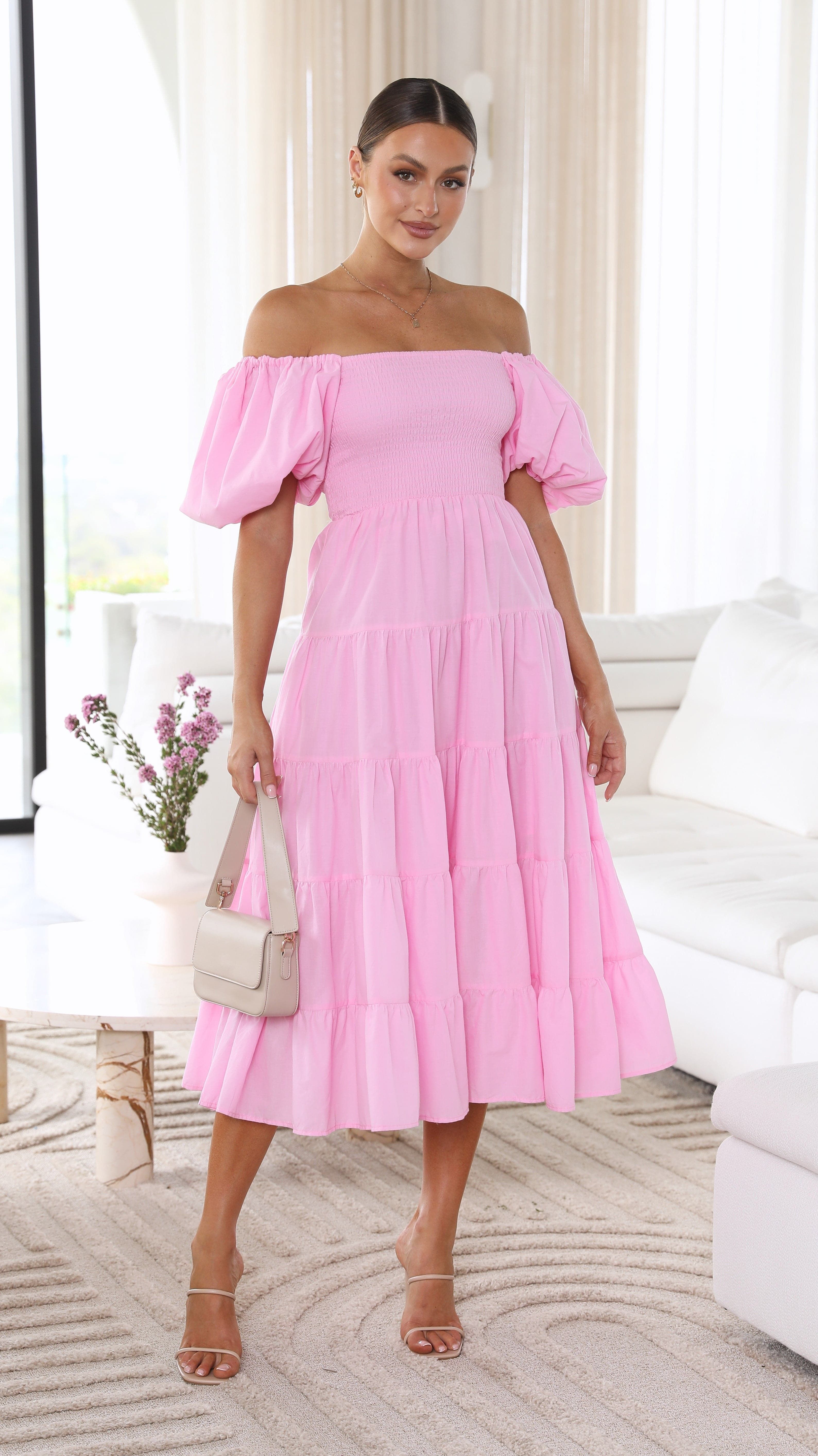 Chyna Midi Dress - Pink sold by Billy J