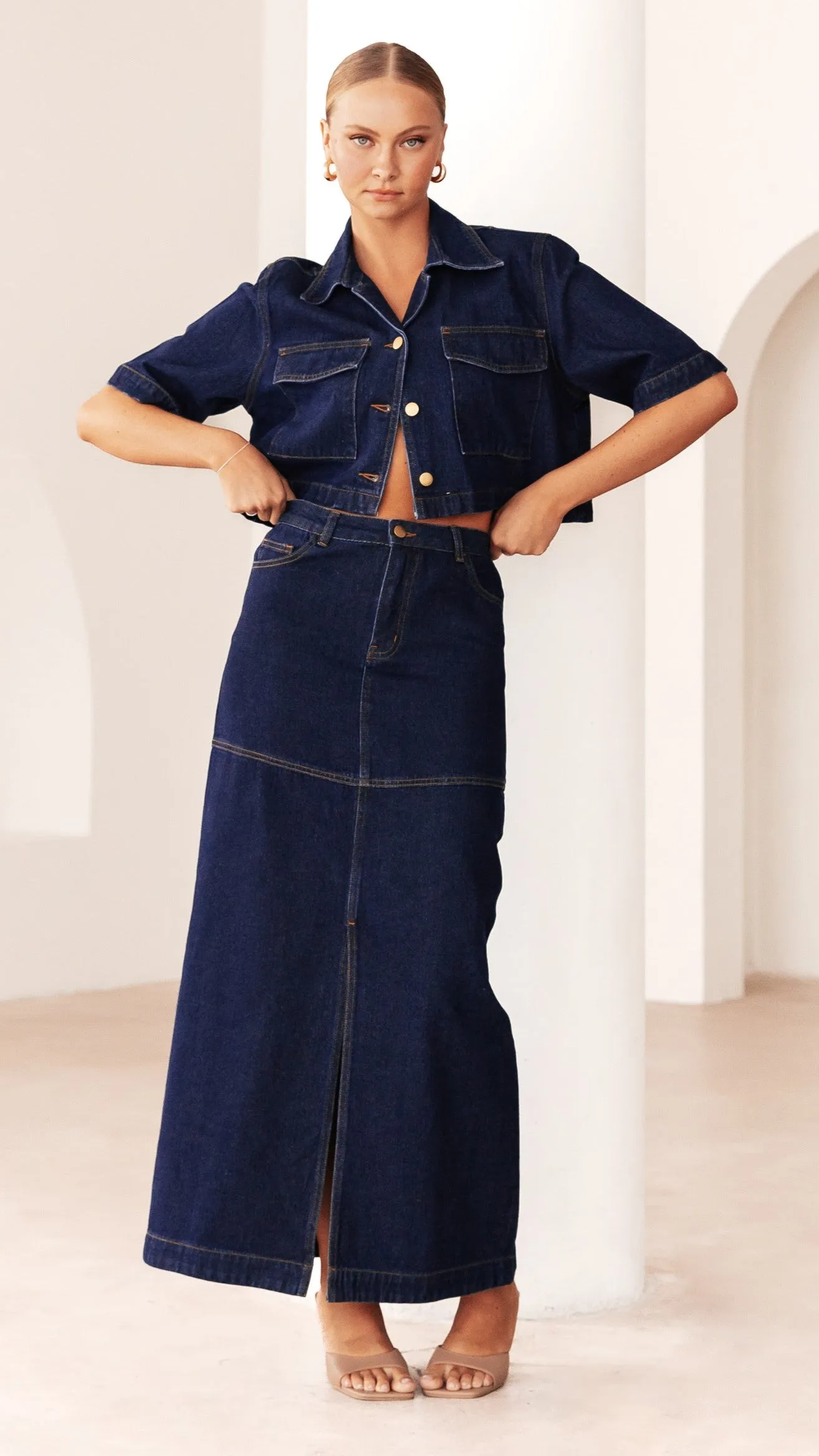 Kaili Maxi Skirt - Indigo Denim sold by Billy J product image thumbnail 3