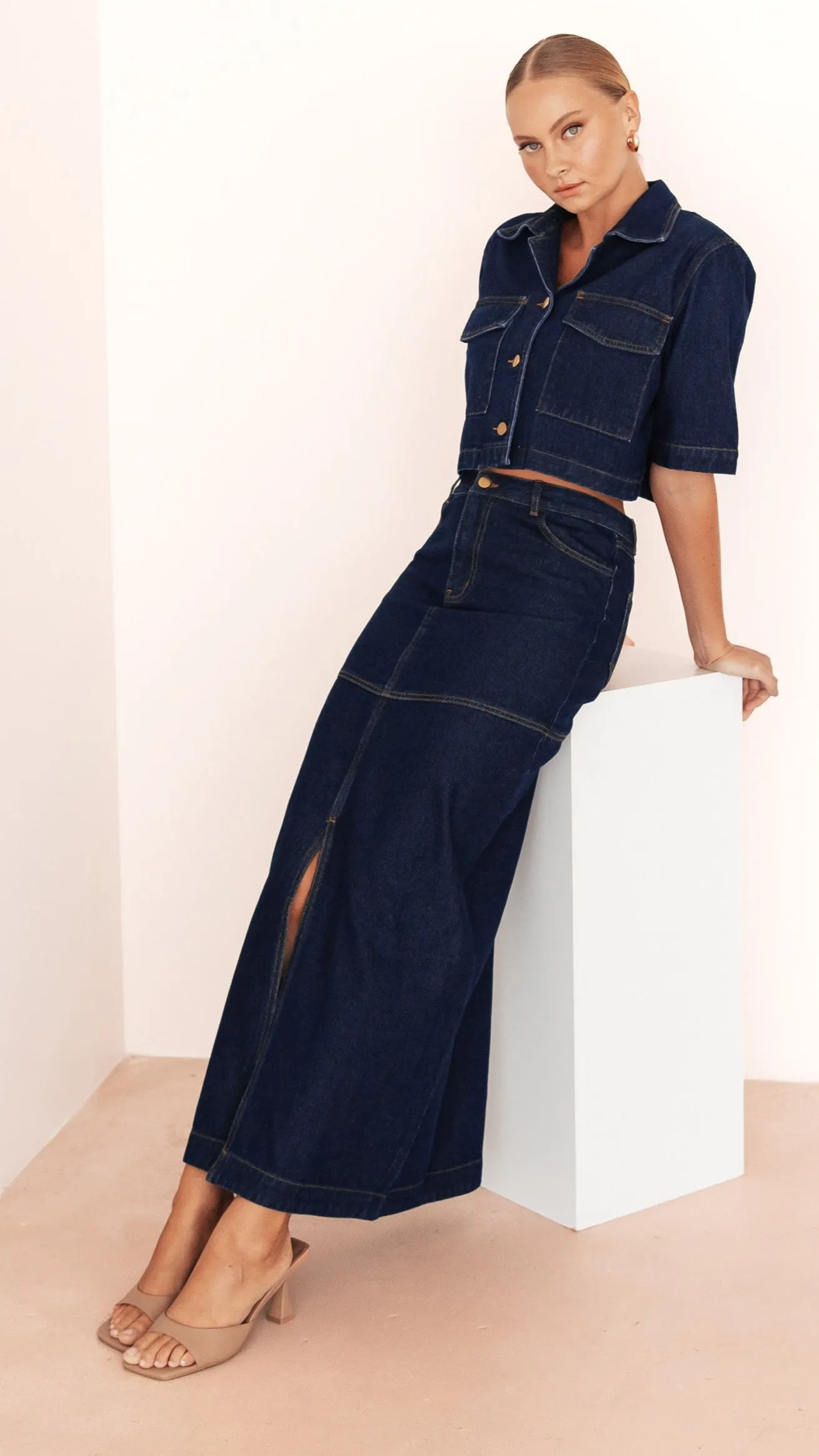 Kaili Maxi Skirt - Indigo Denim sold by Billy J product image thumbnail 5