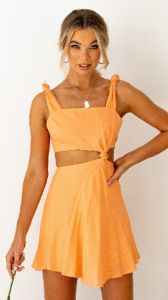 Renee Mini Dress - Melon sold by Billy J