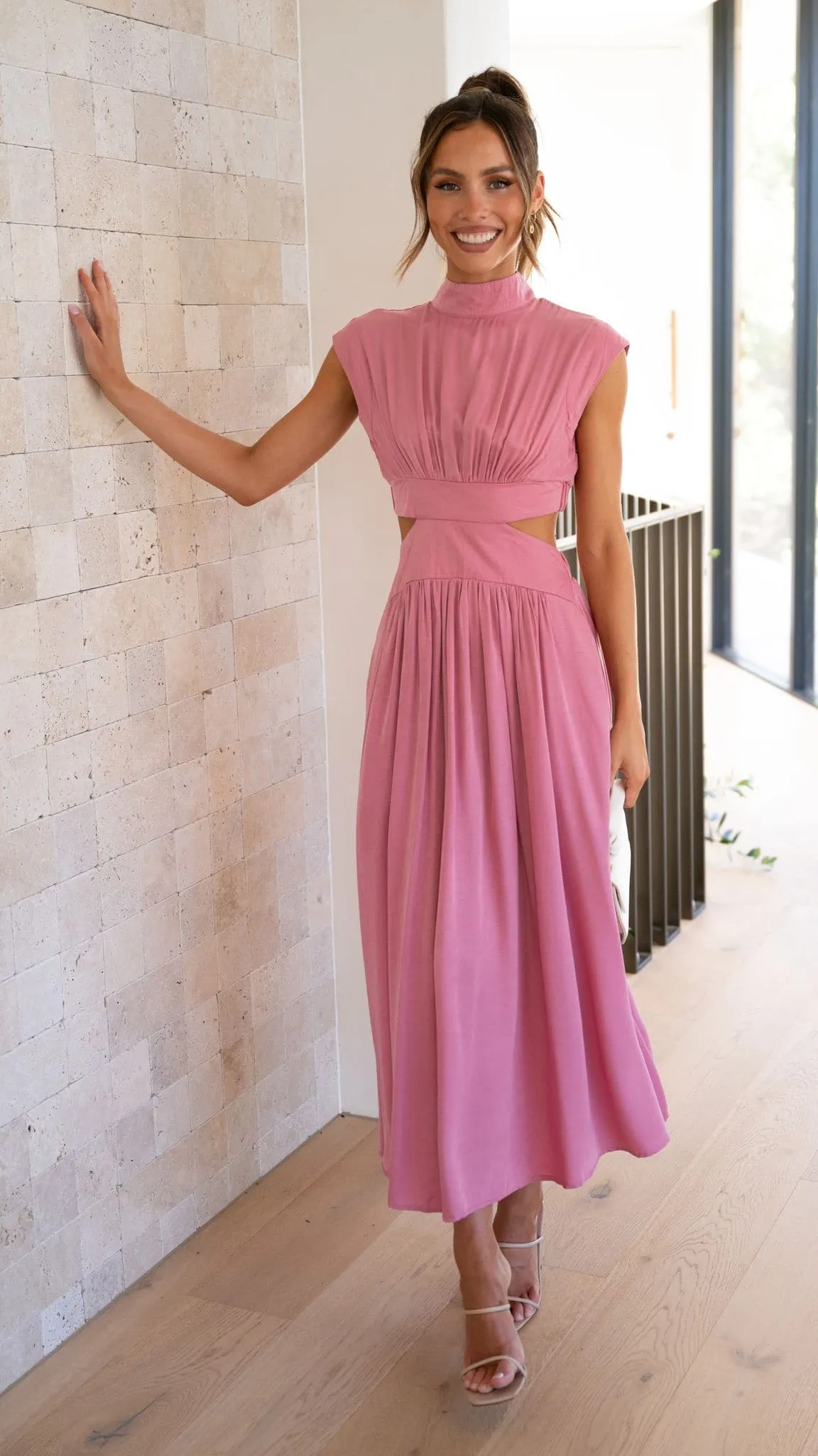 Cindie Midi Dress - Pink sold by Billy J