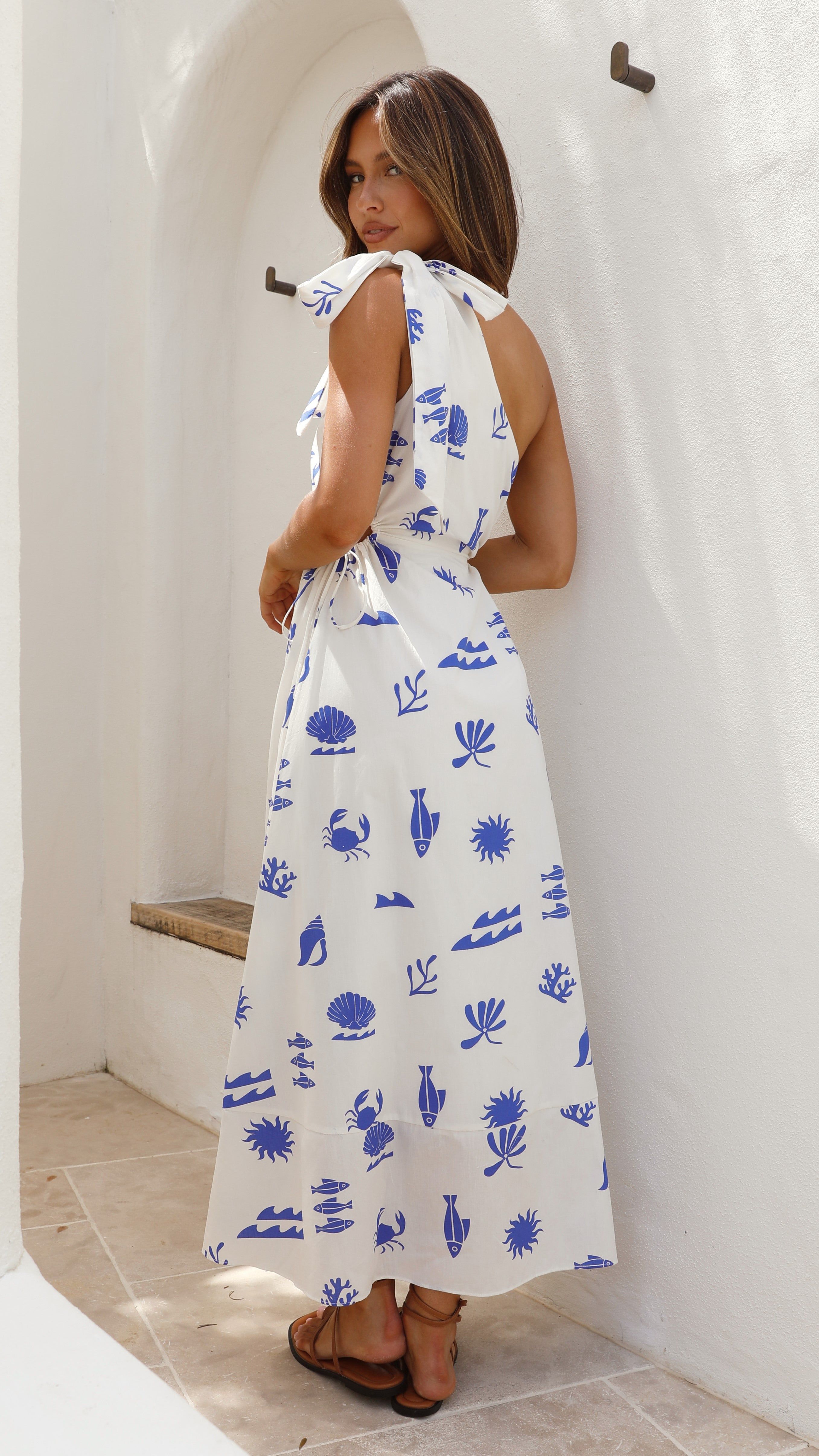 Jadzia One Shoulder Midi Dress - Summer Sea sold by Billy J product image thumbnail 2