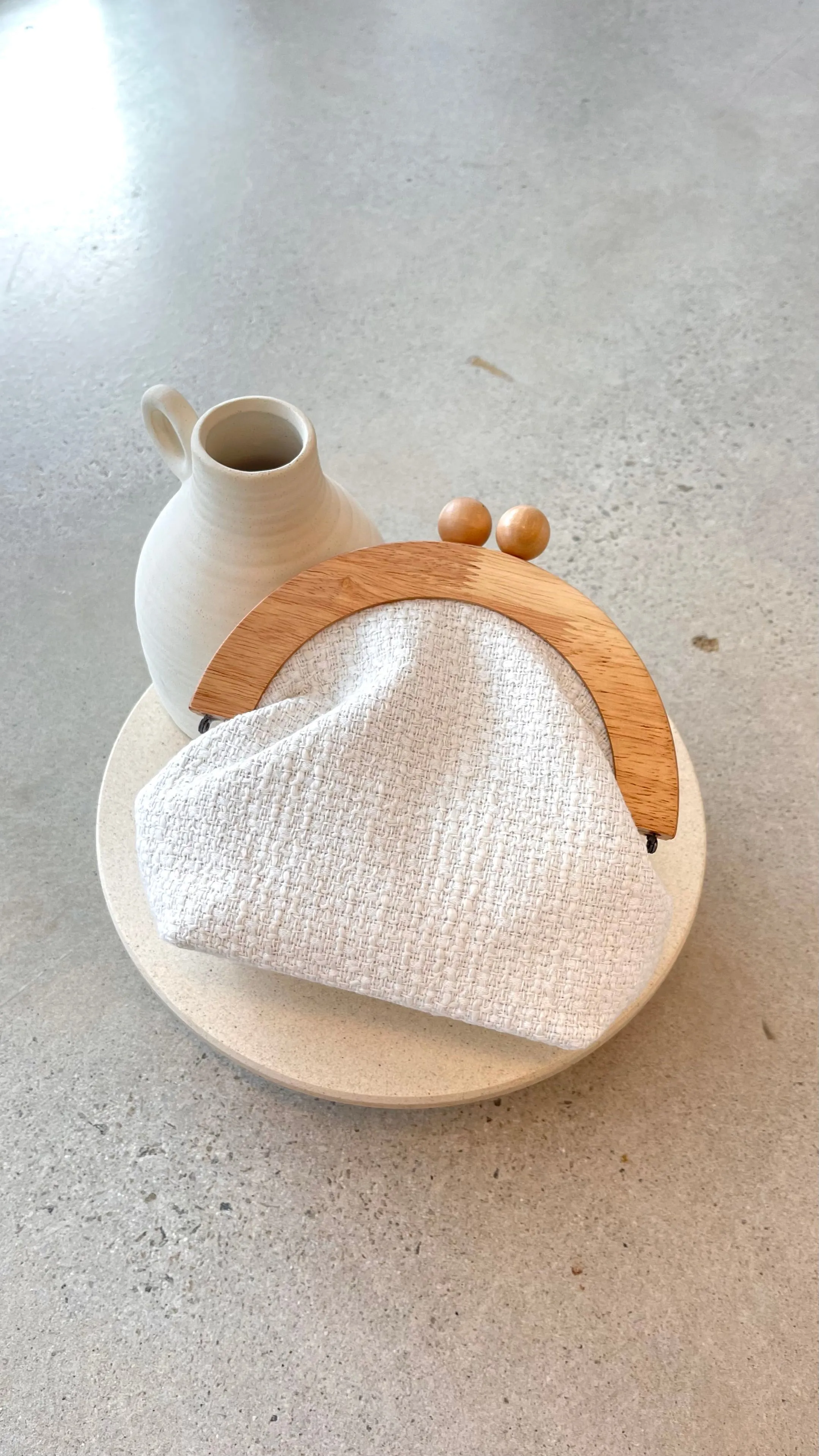 Etta Tweed Timber Frame Clutch - White sold by Billy J product image thumbnail 2