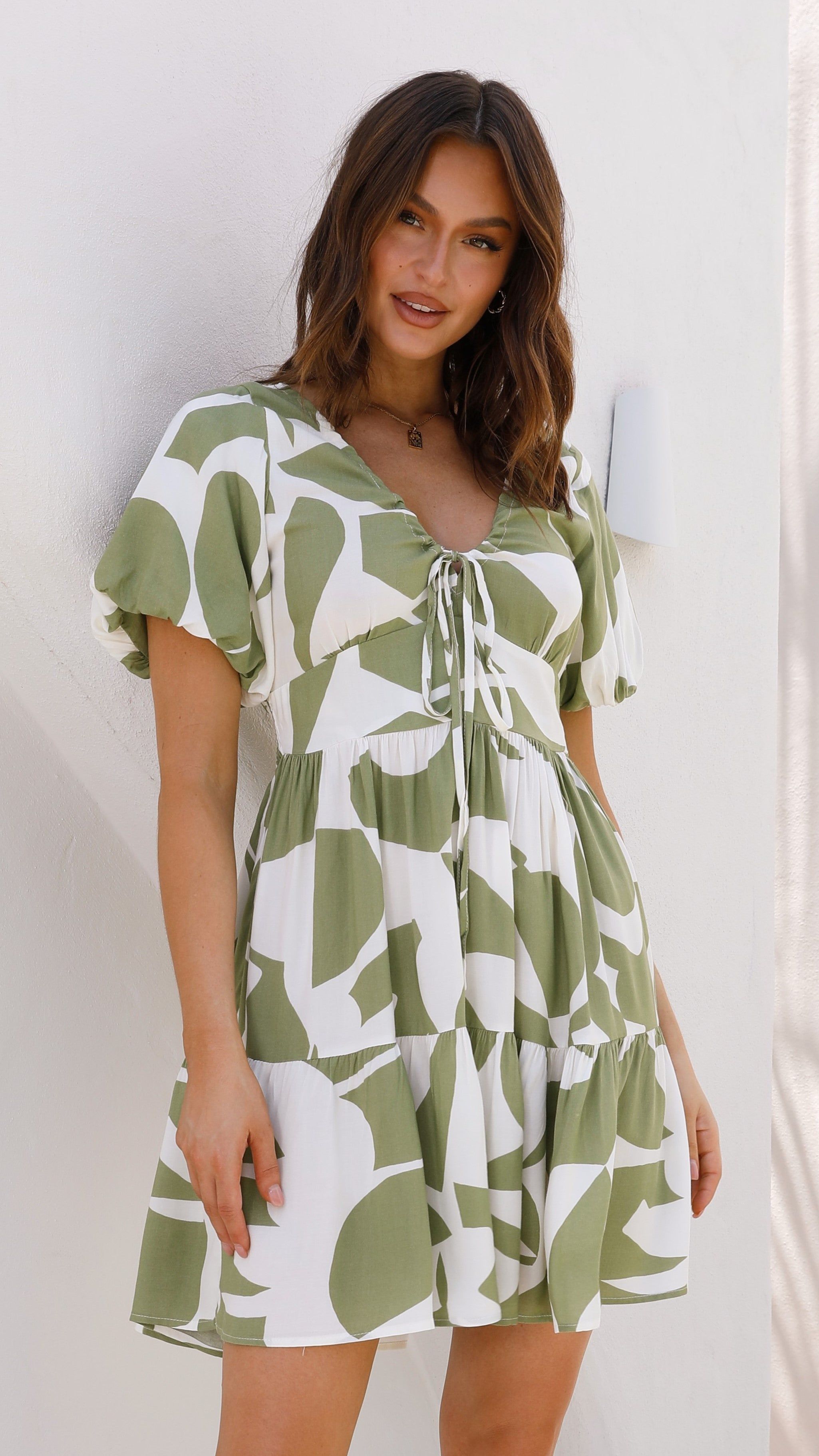 Barbalyn Mini Dress - Sage Print sold by Billy J